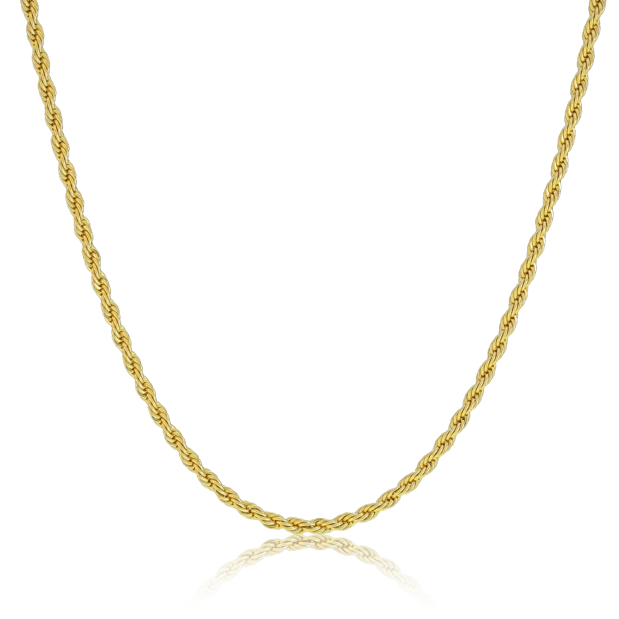 Corrente Cordão Baiano (4mm) Banhado a Ouro 18K