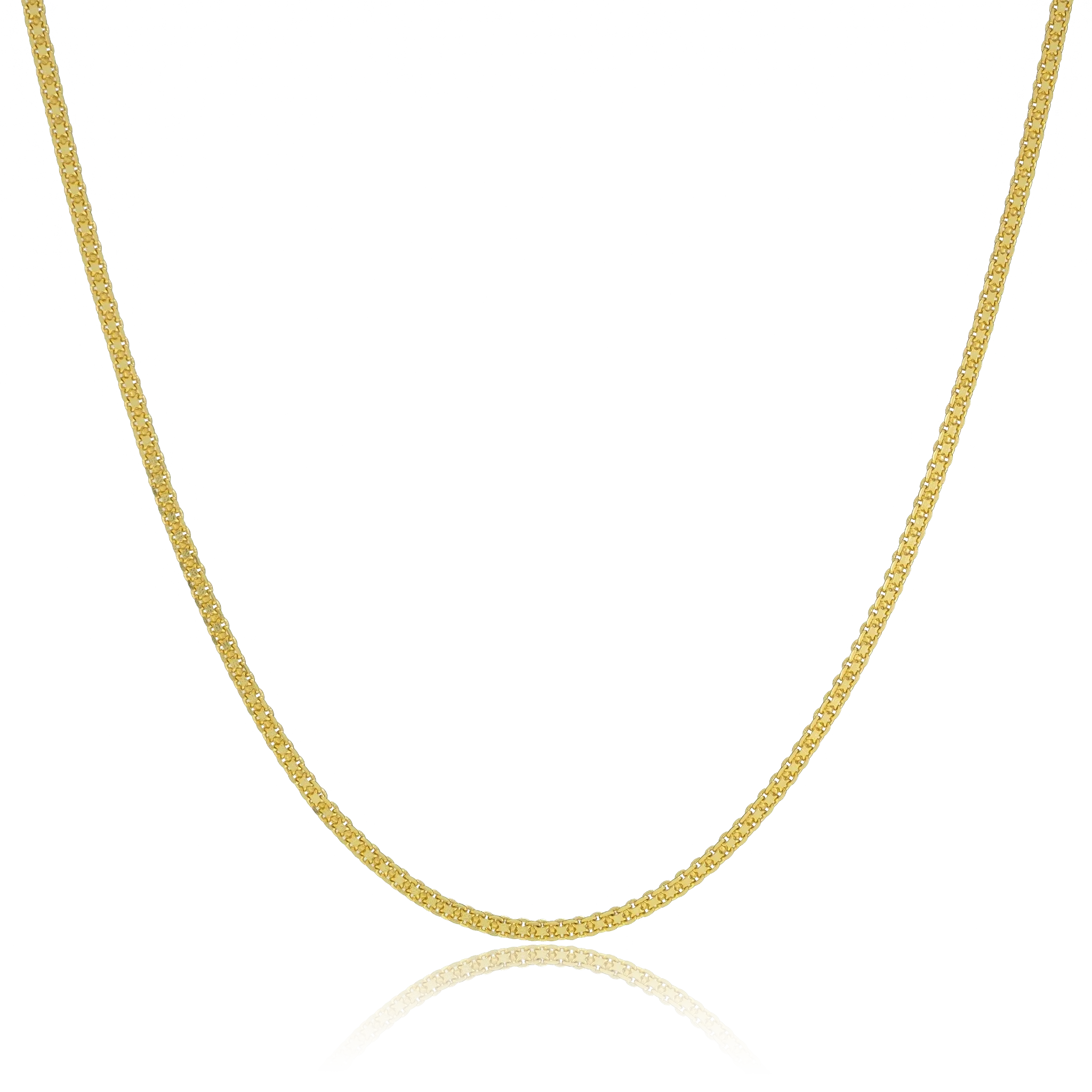 Corrente Cadeado Duplo 3mm Banhado a Ouro 18K