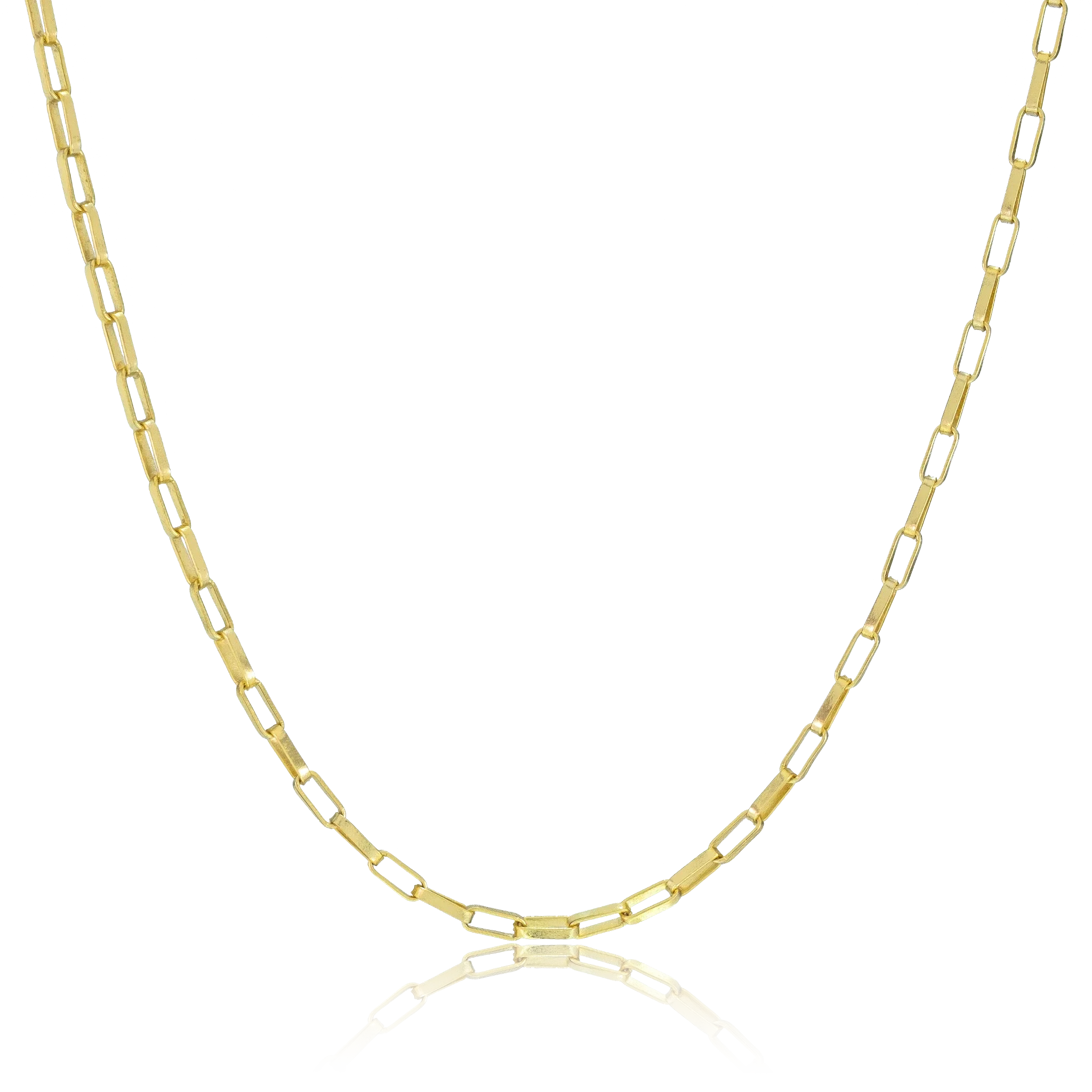 Corrente Tijolinho Alongado (3mm) Banhado a Ouro 18K