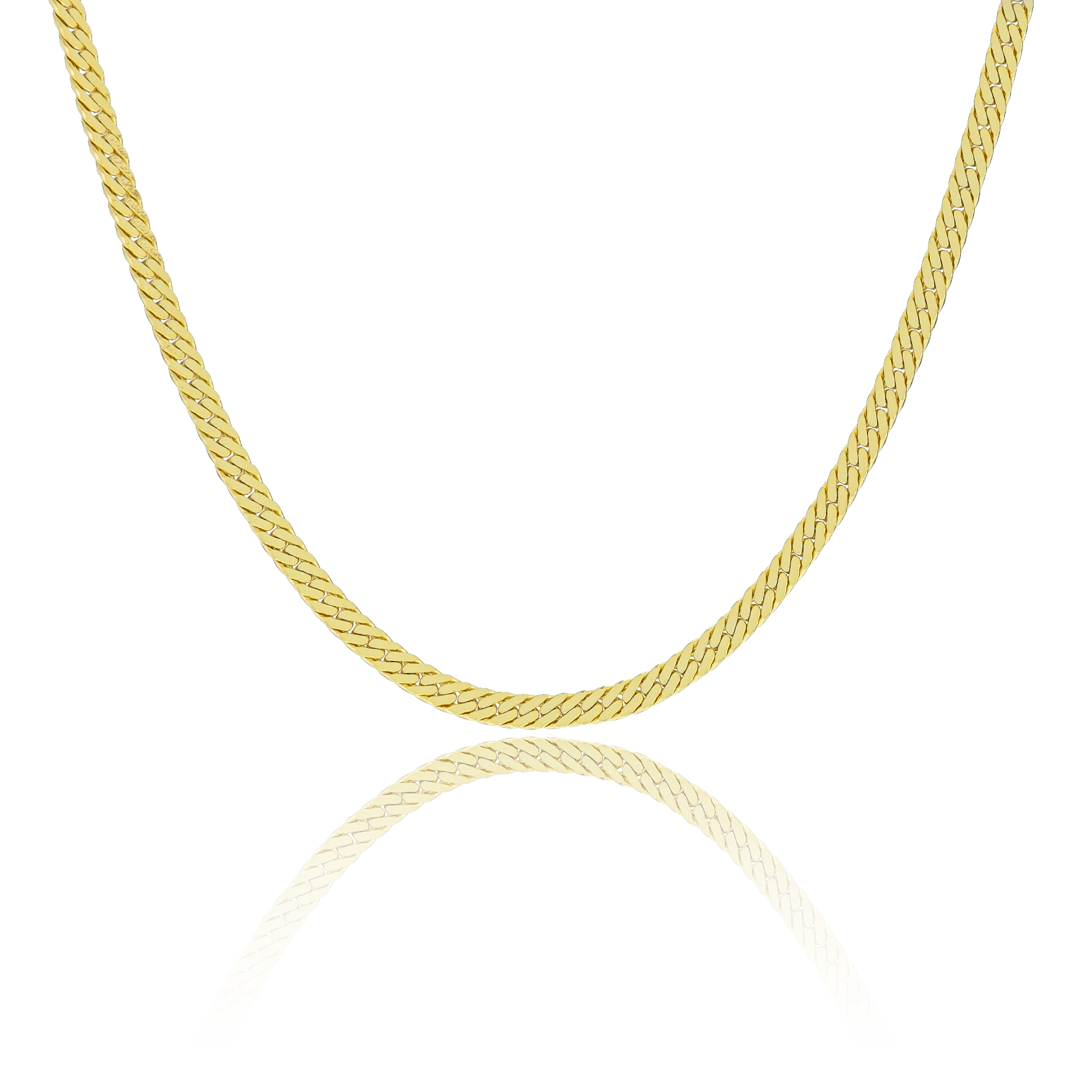 Corrente Grumet Flat (4mm) Banhada a Ouro 18K