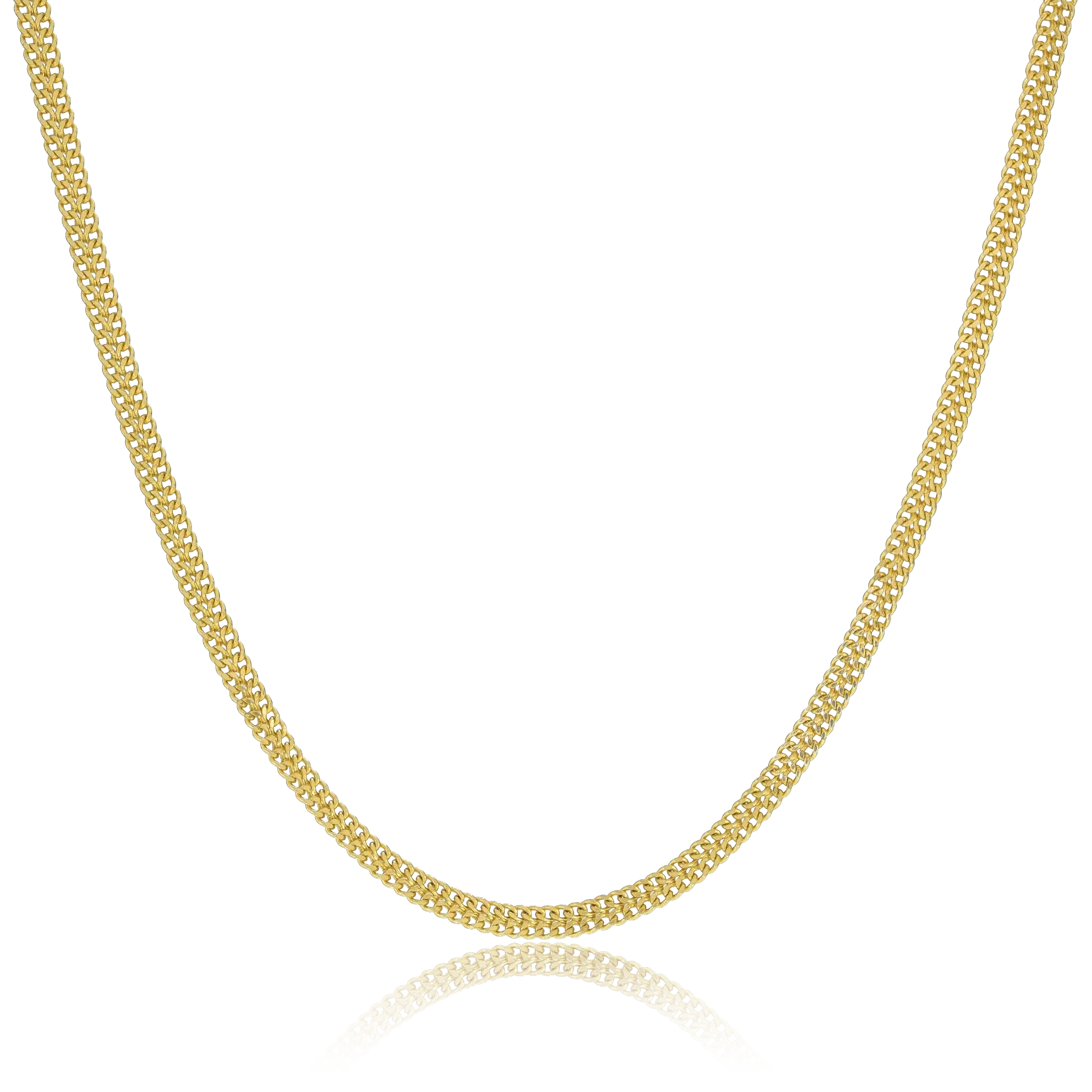 Corrente Lacraia (4mm) Banhado a Ouro 18K