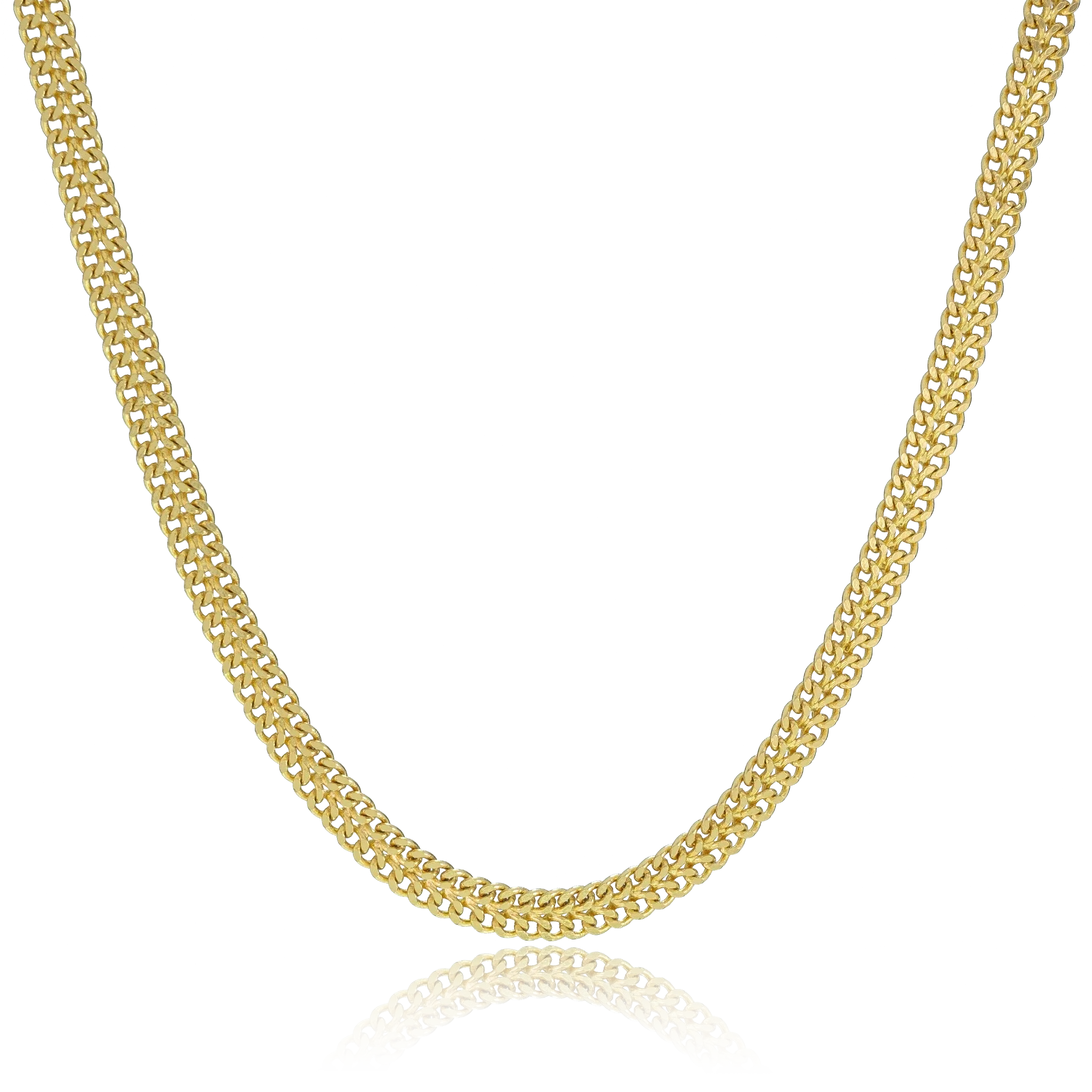 Corrente Lacraia (7mm) Banhado a Ouro 18K