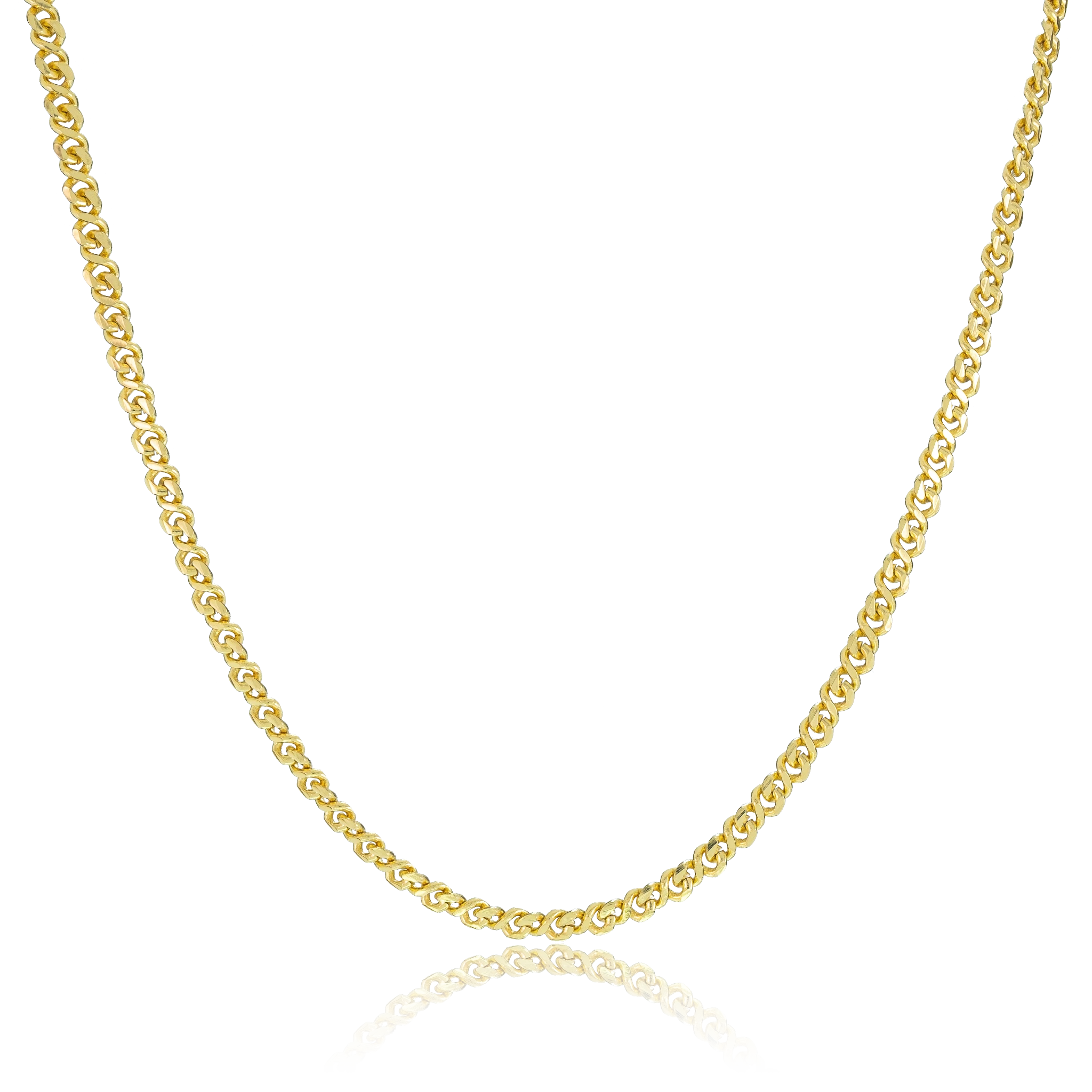 Corrente Oitinho (4mm) Banhada a Ouro 18K