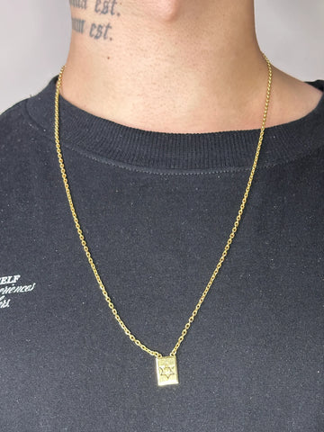 Escapulário Estrela de Davi - Banhado a Ouro 18K