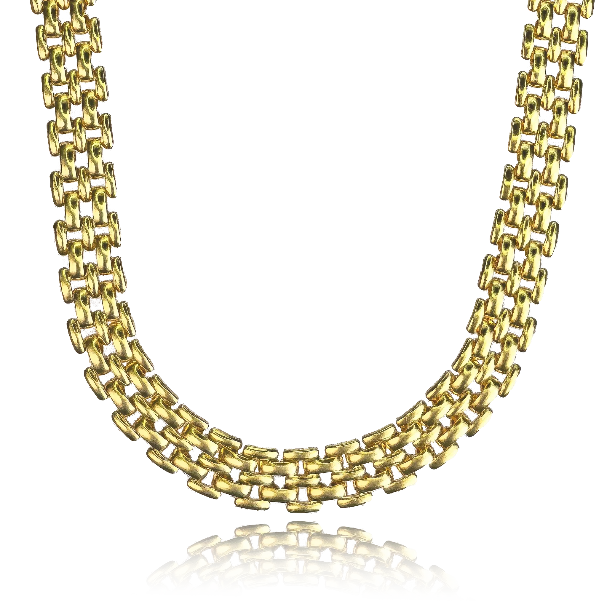Corrente Elo Americano (10mm) Banhado a Ouro 18K
