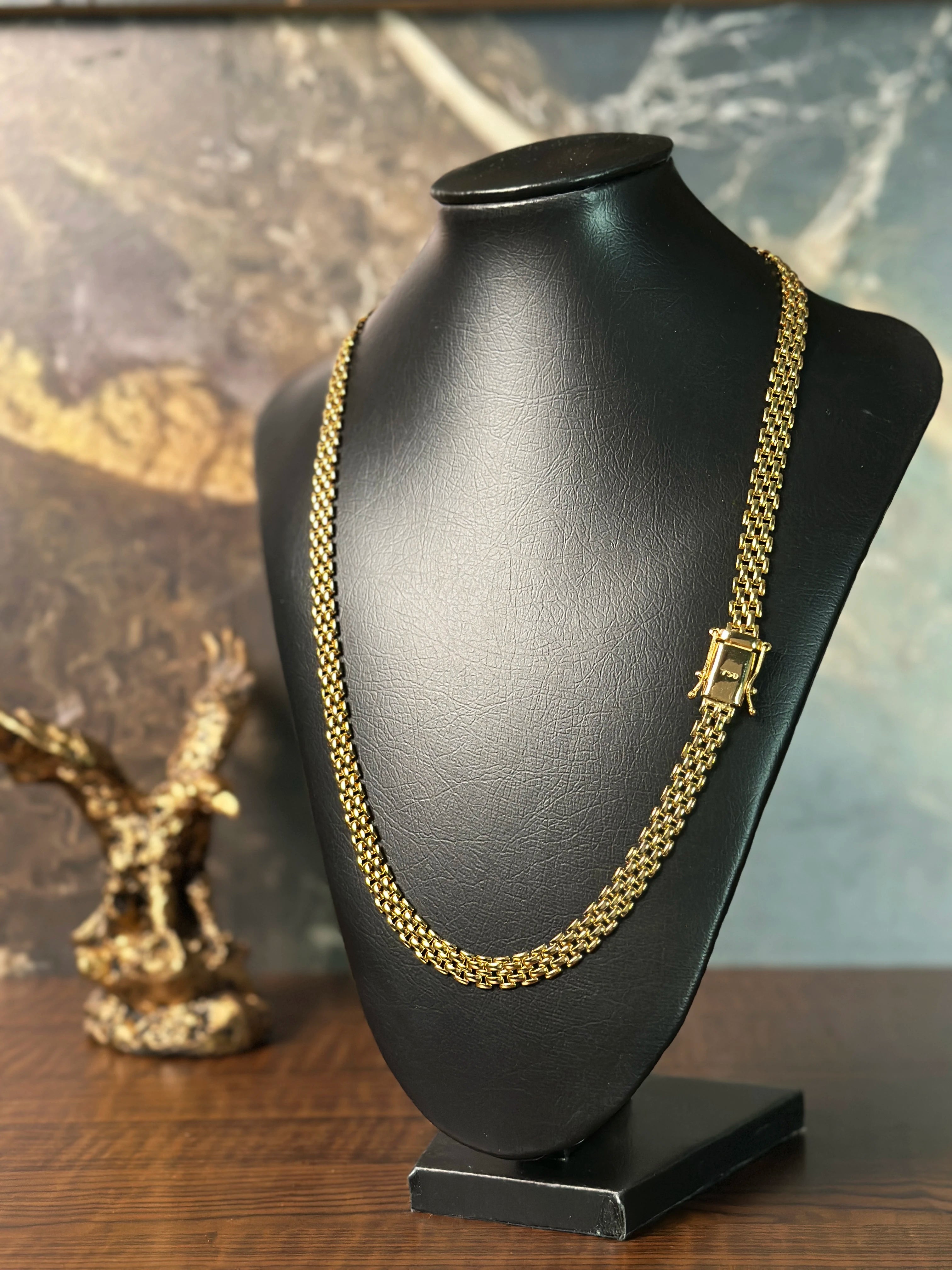 Corrente Elo Americano (10mm) Banhado a Ouro 18K