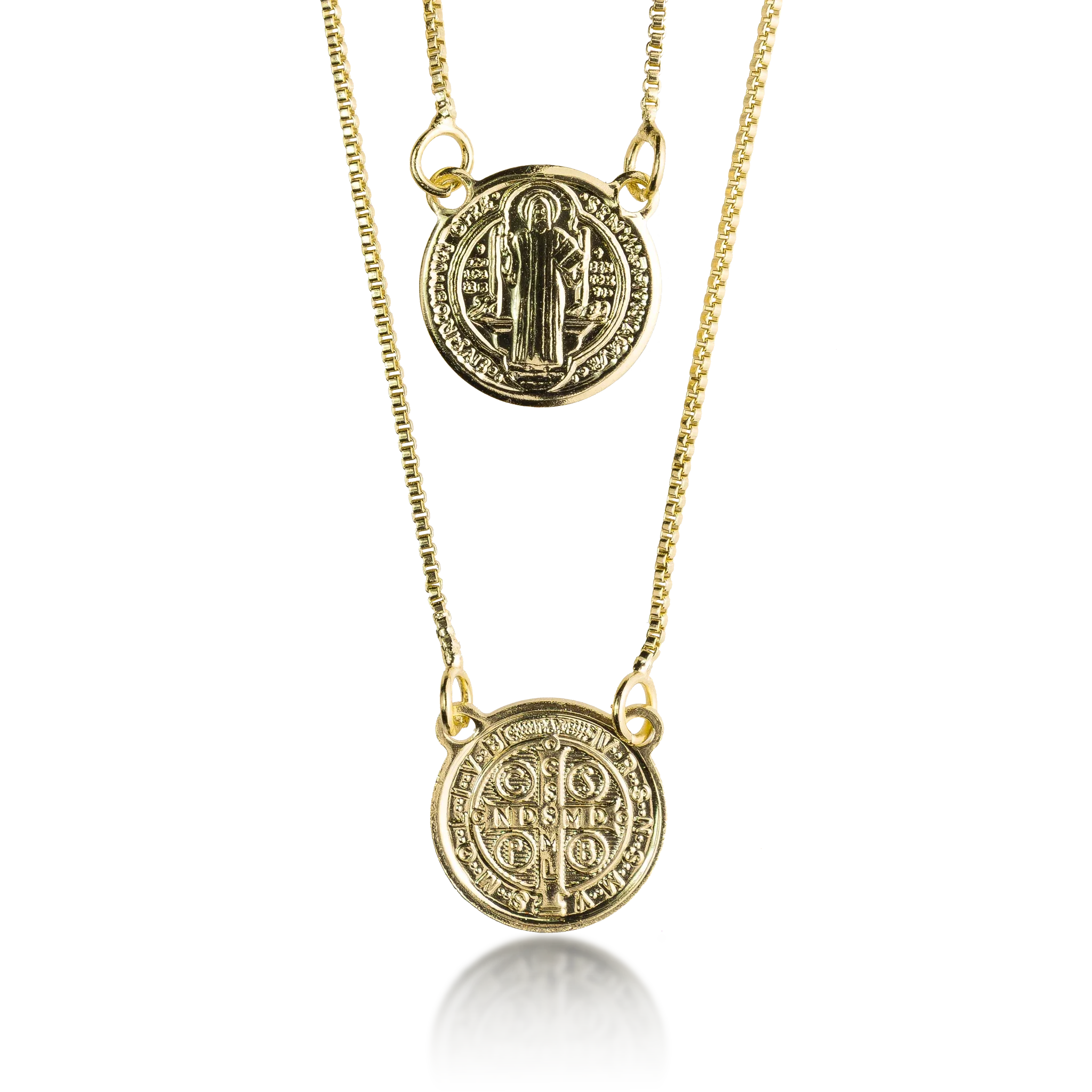 Escapulário Cadeado São Bento - Banhado a Ouro 18K