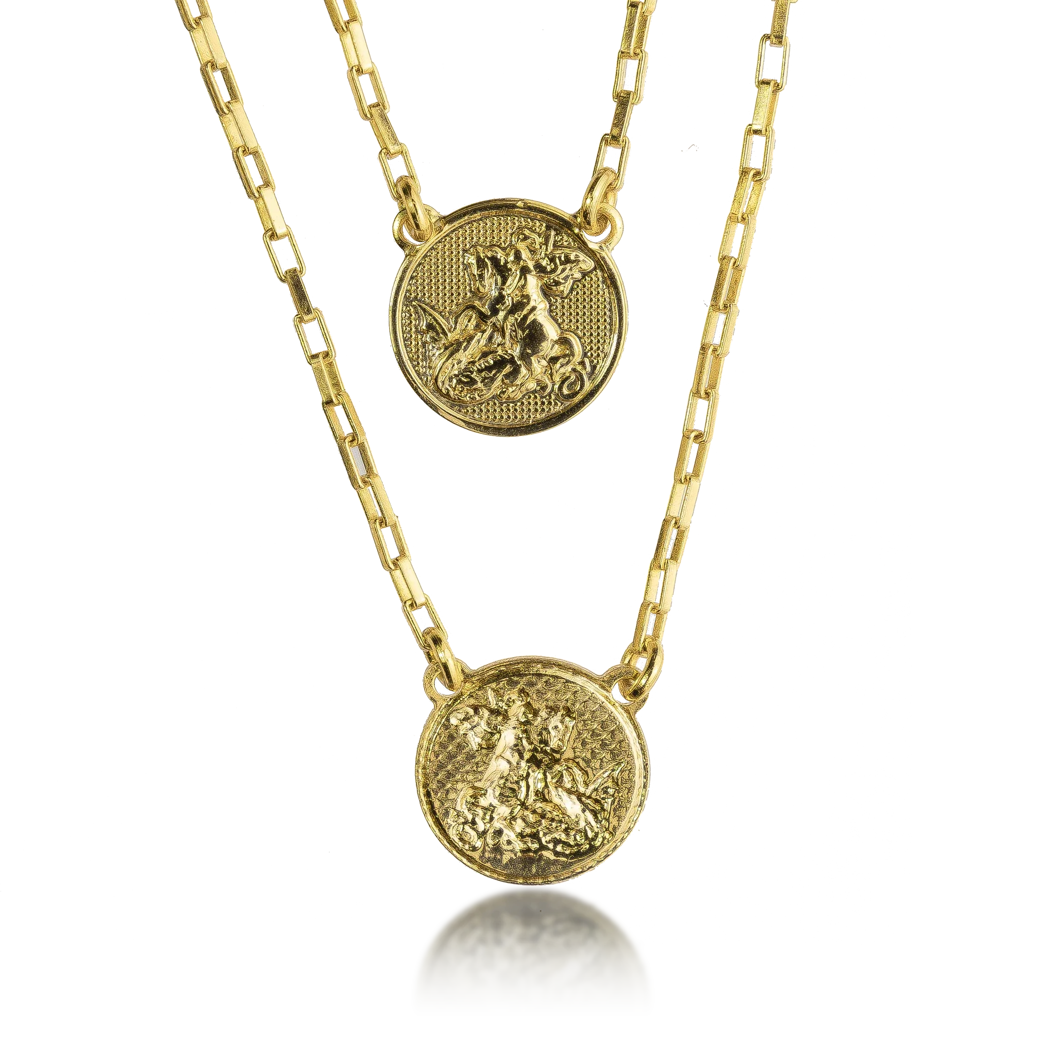 Escapulário Medalha de São Jorge - Banhado a Ouro 18K