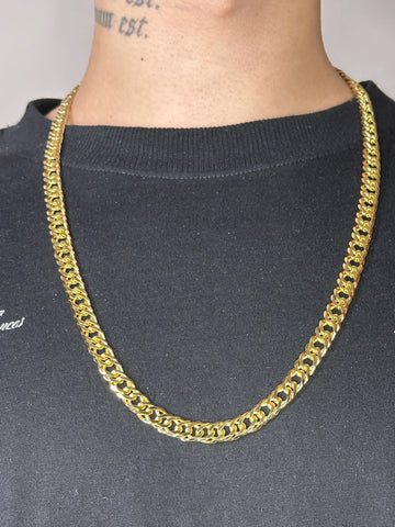 KIT Corrente + Pulseira Grumet Dupla 10mm - Banhado a Ouro 18K