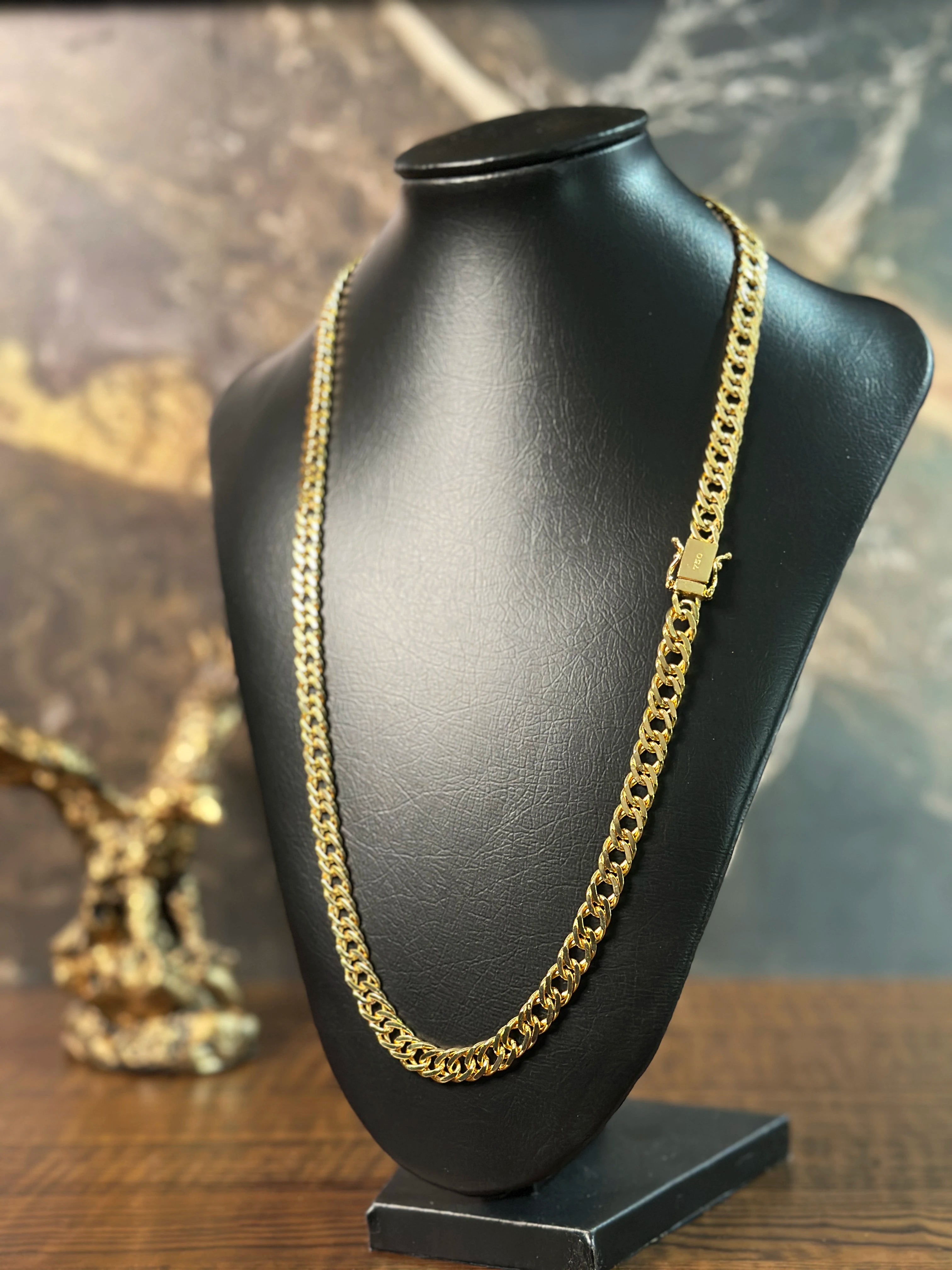 Corrente Grumet Dupla (10mm) Banhado a Ouro 18K