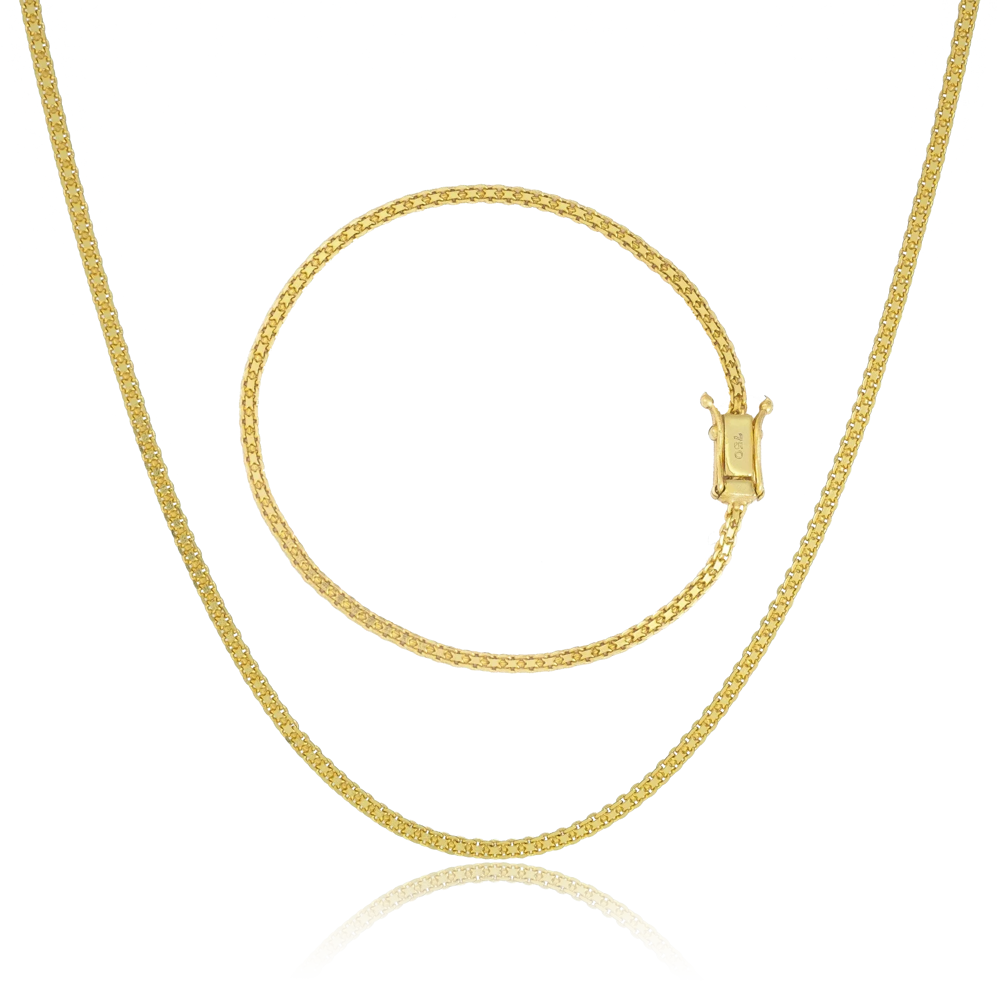 KIT Corrente + Pulseira Cadeado Duplo 3mm - Banhado a Ouro 18K
