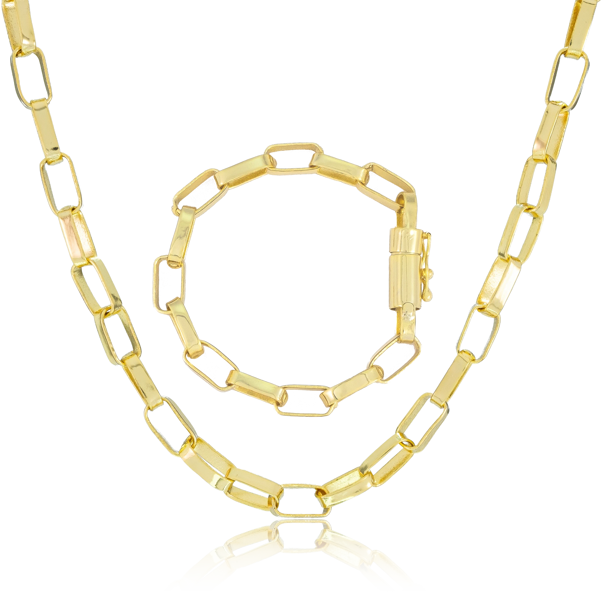 KIT Corrente + Pulseira Cartier 8mm - Banhado a Ouro 18K