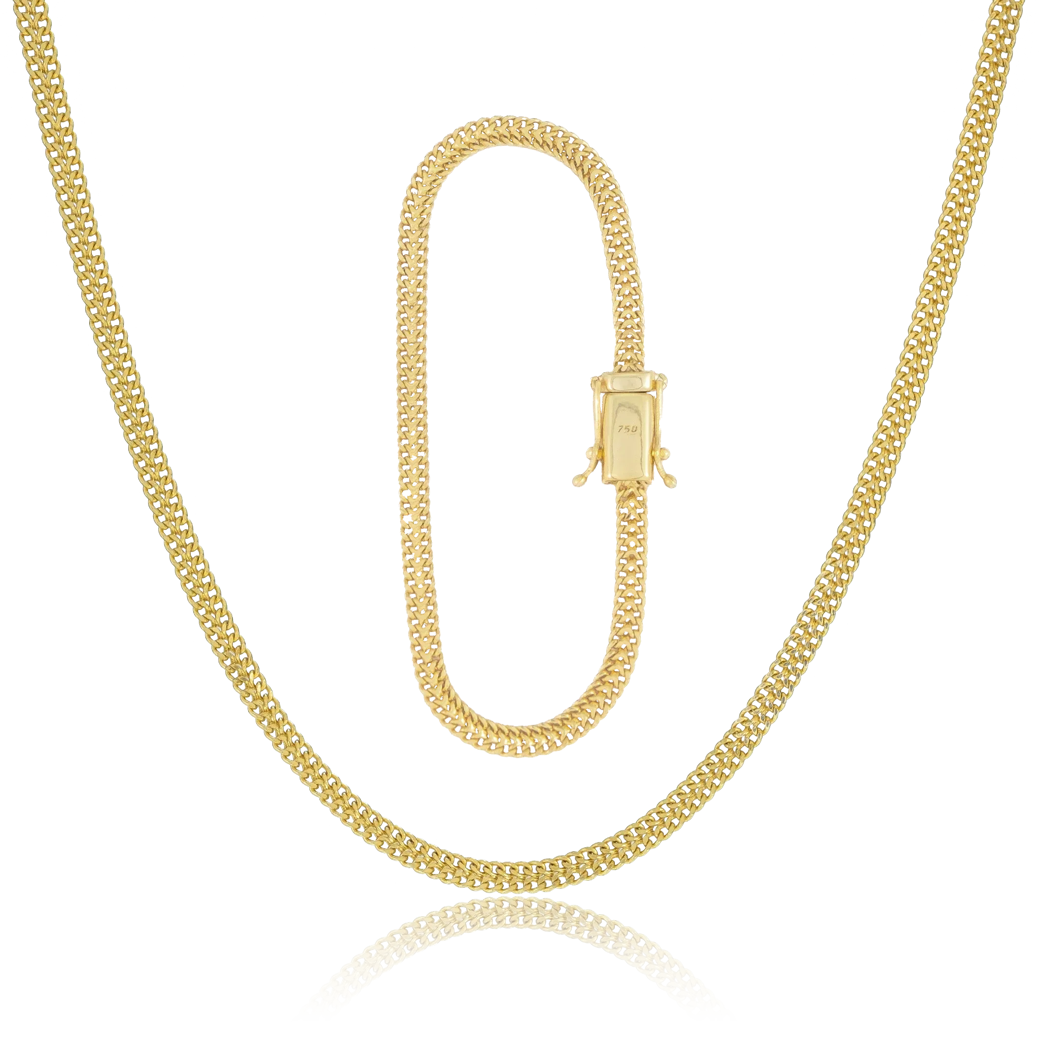 KIT Corrente + Pulseira Lacraia 4mm - Banhado a Ouro 18k