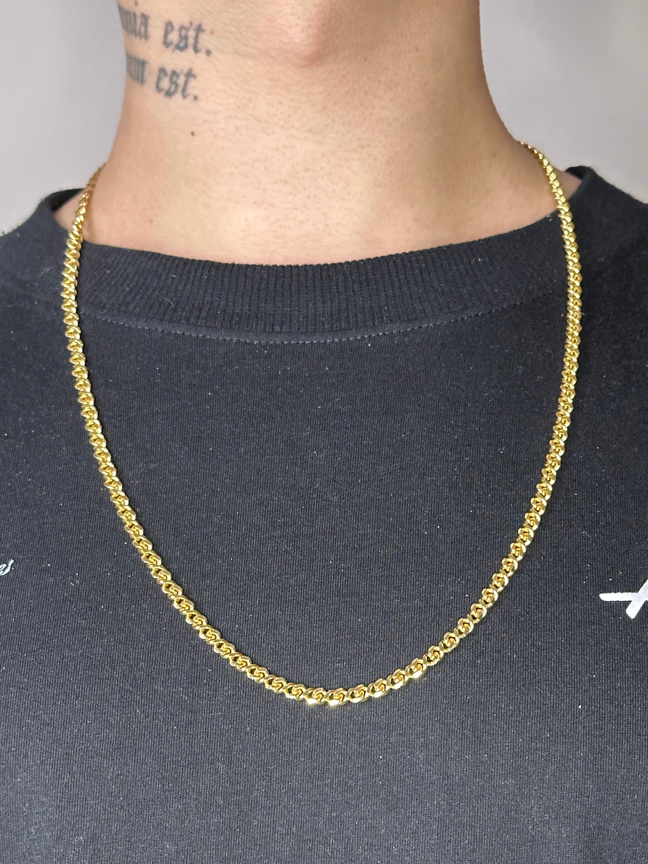 Corrente Oitinho (4mm) Banhada a Ouro 18K