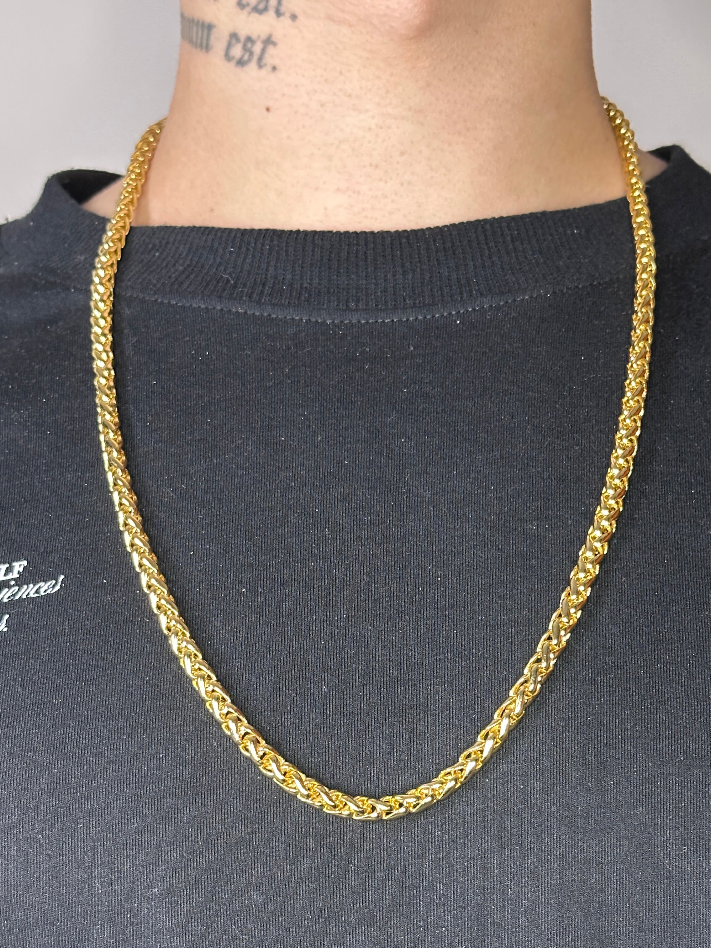 Corrente Peruana (6mm) Banhada a Ouro 18K