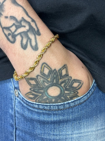 Pulseira Cordão Baiano (6mm) Banhada a Ouro 18K