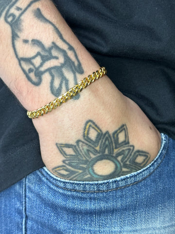 Pulseira Cuban (6.5mm) Banhada a Ouro 18K