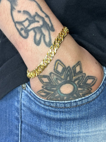 Pulseira Grumet Dupla (10mm) Banhada a Ouro 18K