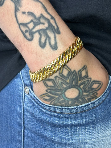Pulseira Grumet Dupla (13mm) Banhada a Ouro 18K