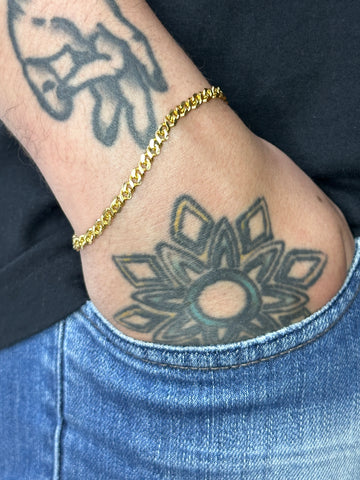 Pulseira Oitinho (4mm) Banhada a Ouro 18K