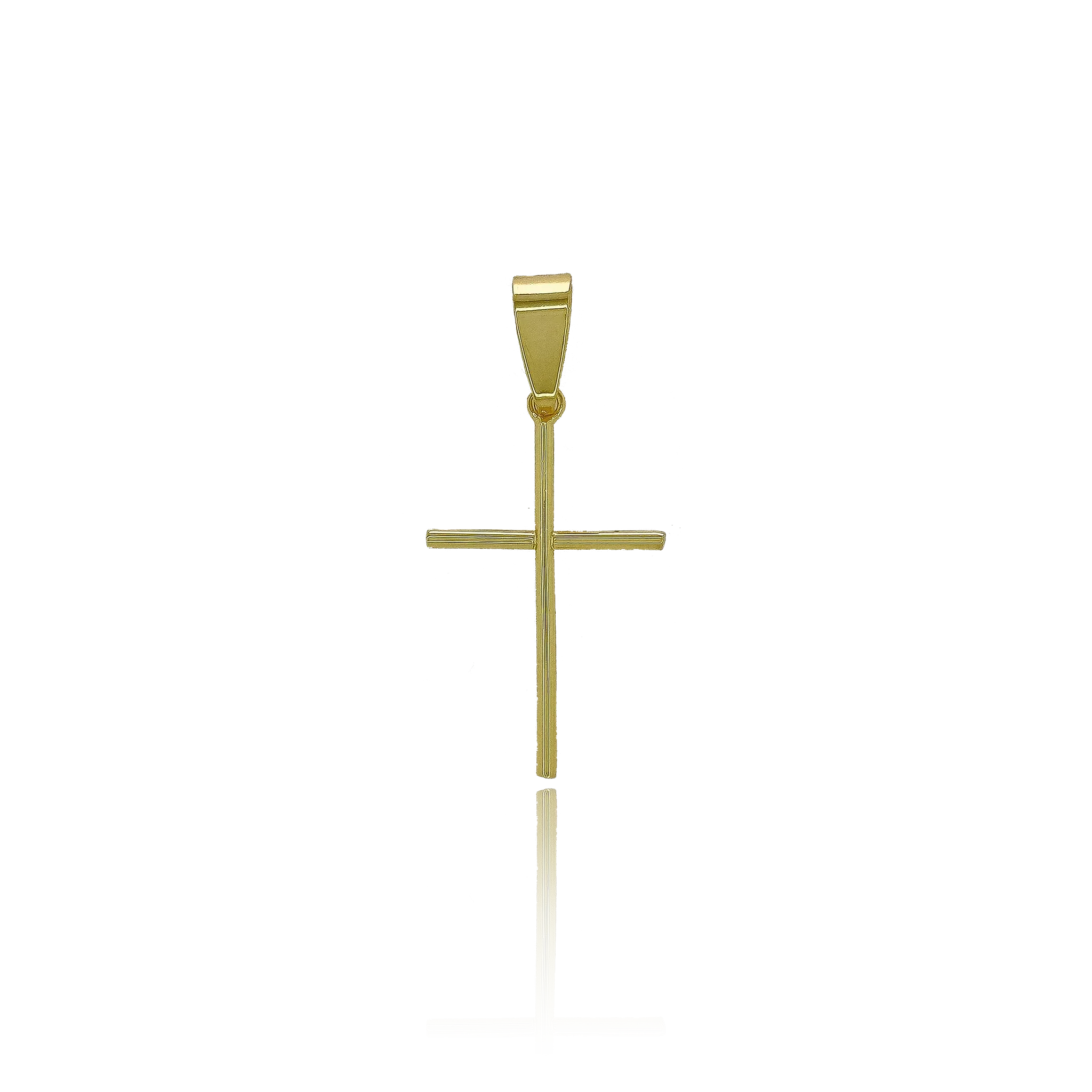 Pingente Cruz Lisa M (até 6mm) - Banhado a Ouro 18K