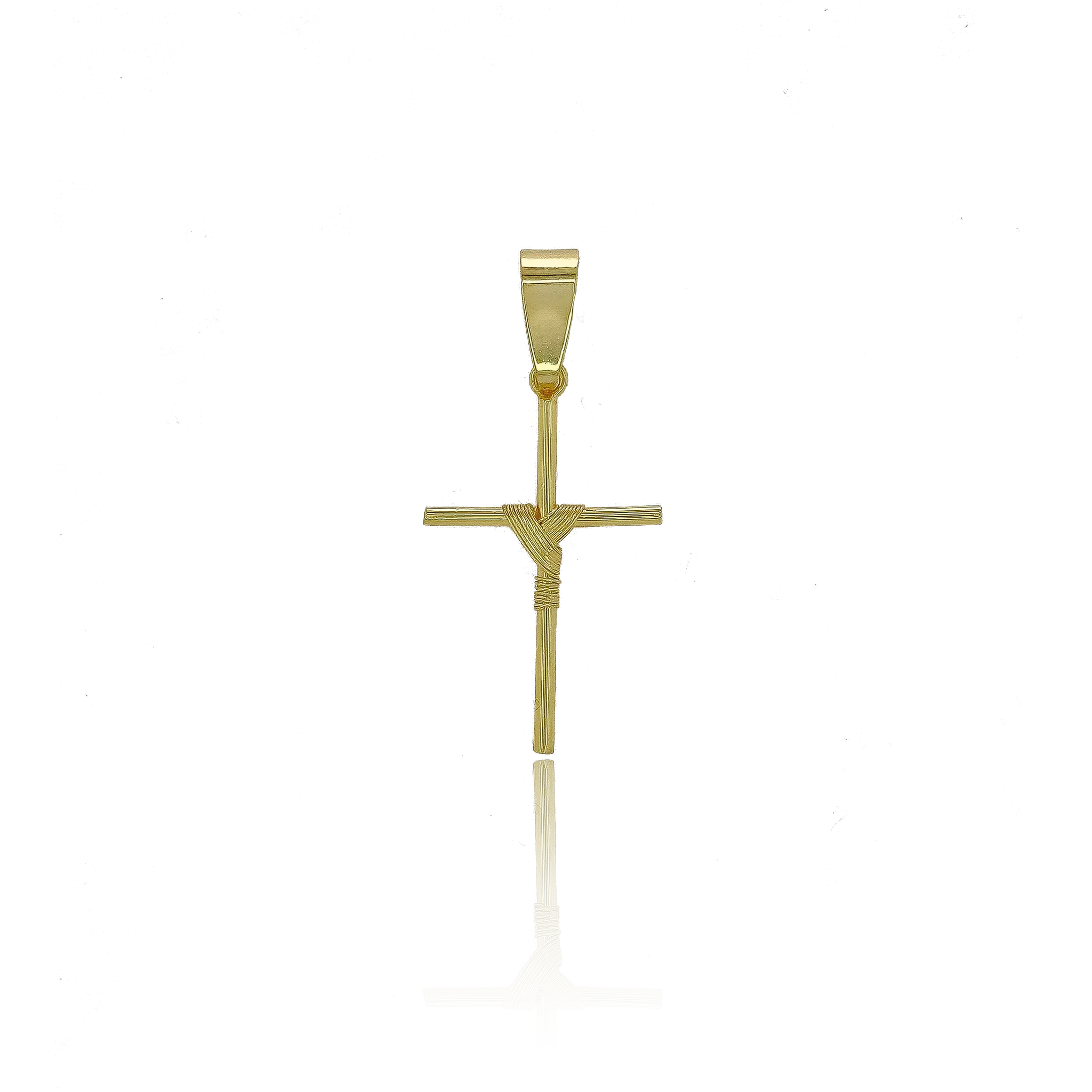 Pingente Cruz Fio M (até 6mm) - Banhado a Ouro 18K