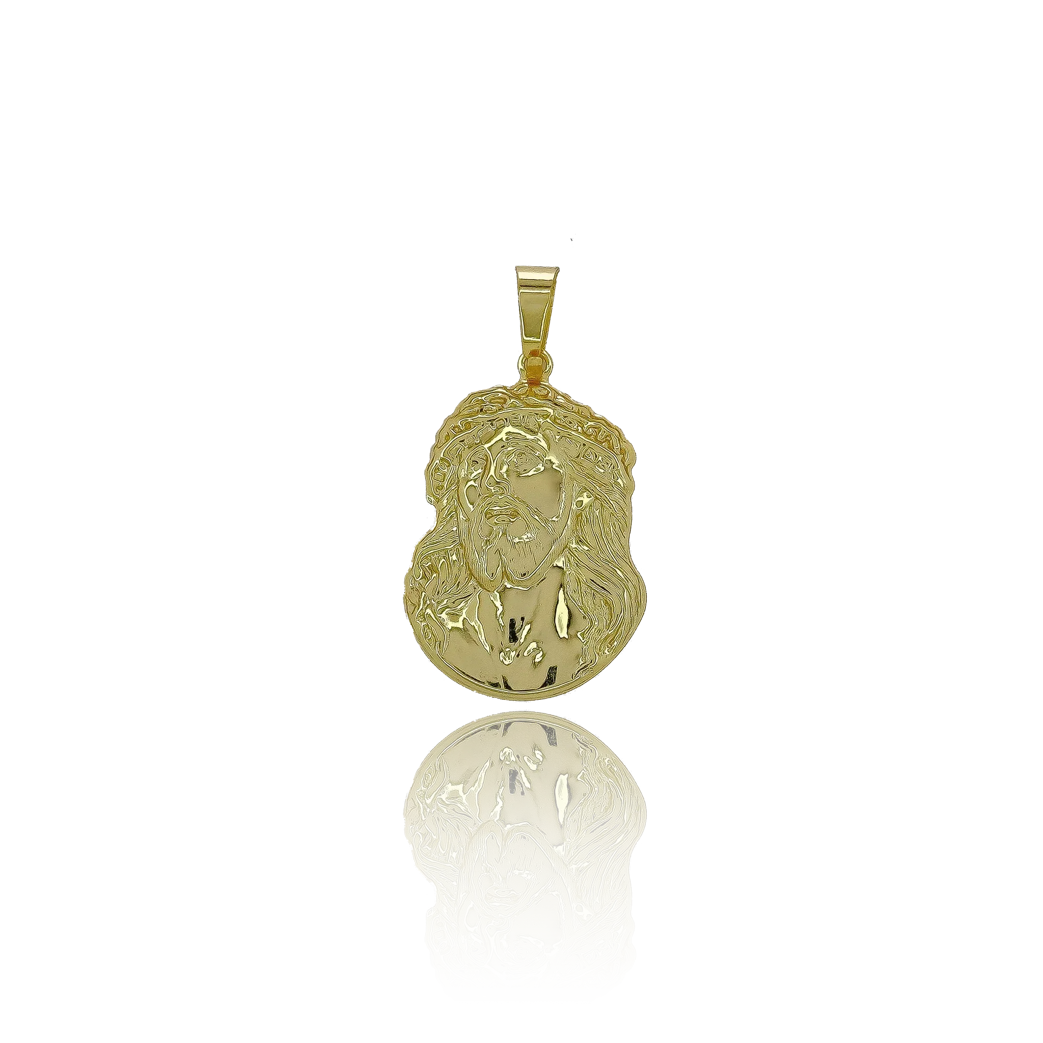 Pingente Face de Cristo M - Banhado a Ouro 18K