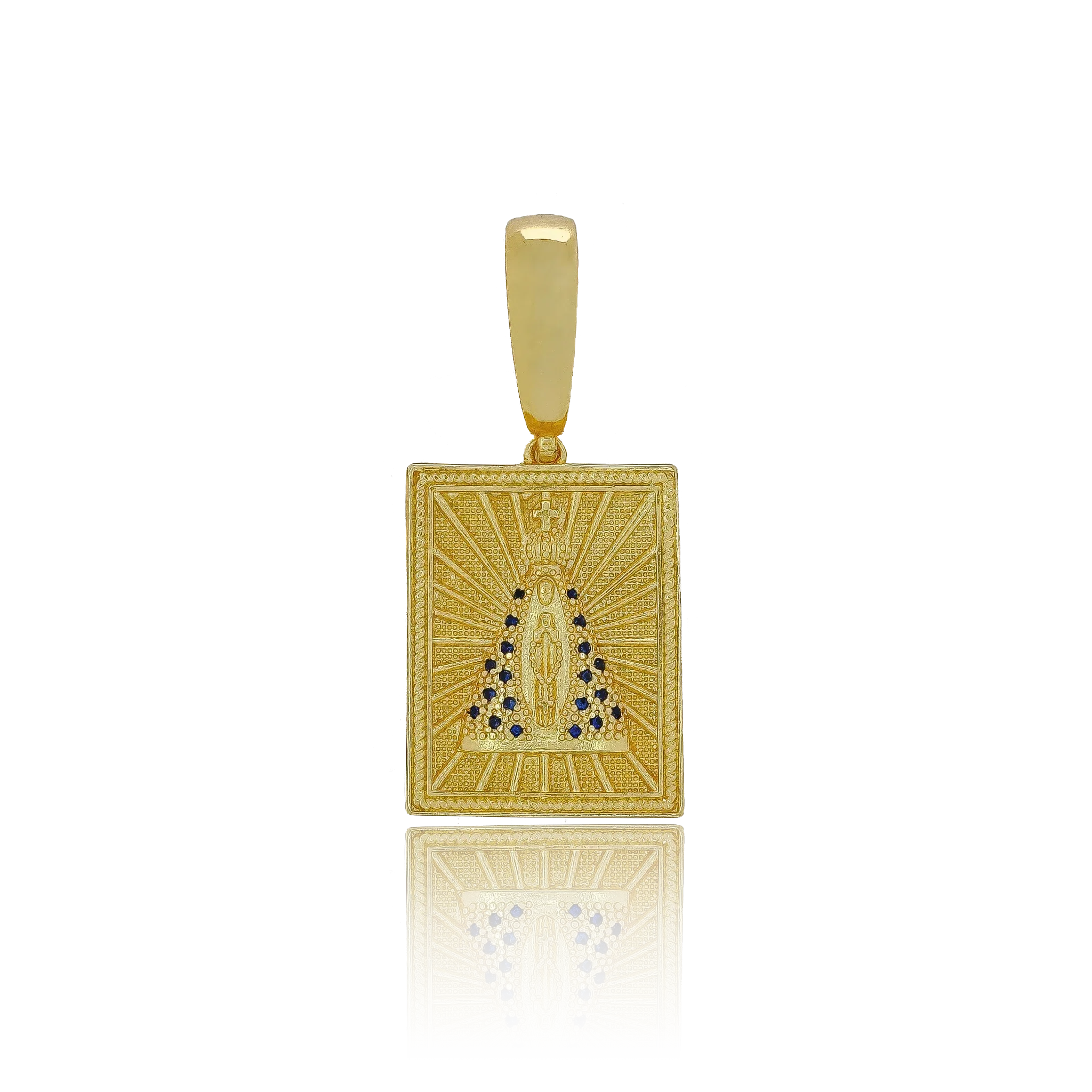 Pingente Nossa Senhora Aparecida M - Banhado a Ouro 18K