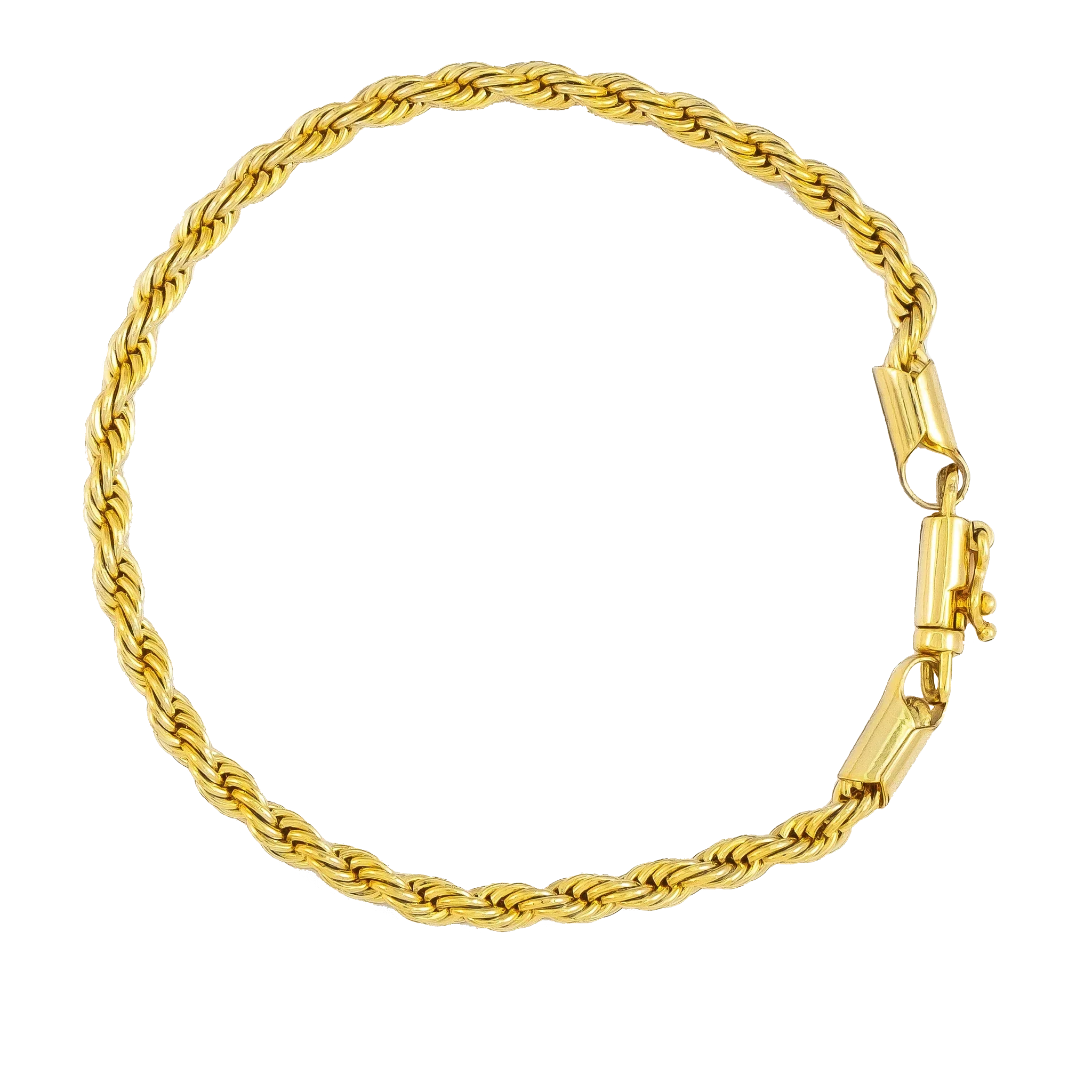 Pulseira Cordão Baiano (4mm) Banhado a Ouro 18K
