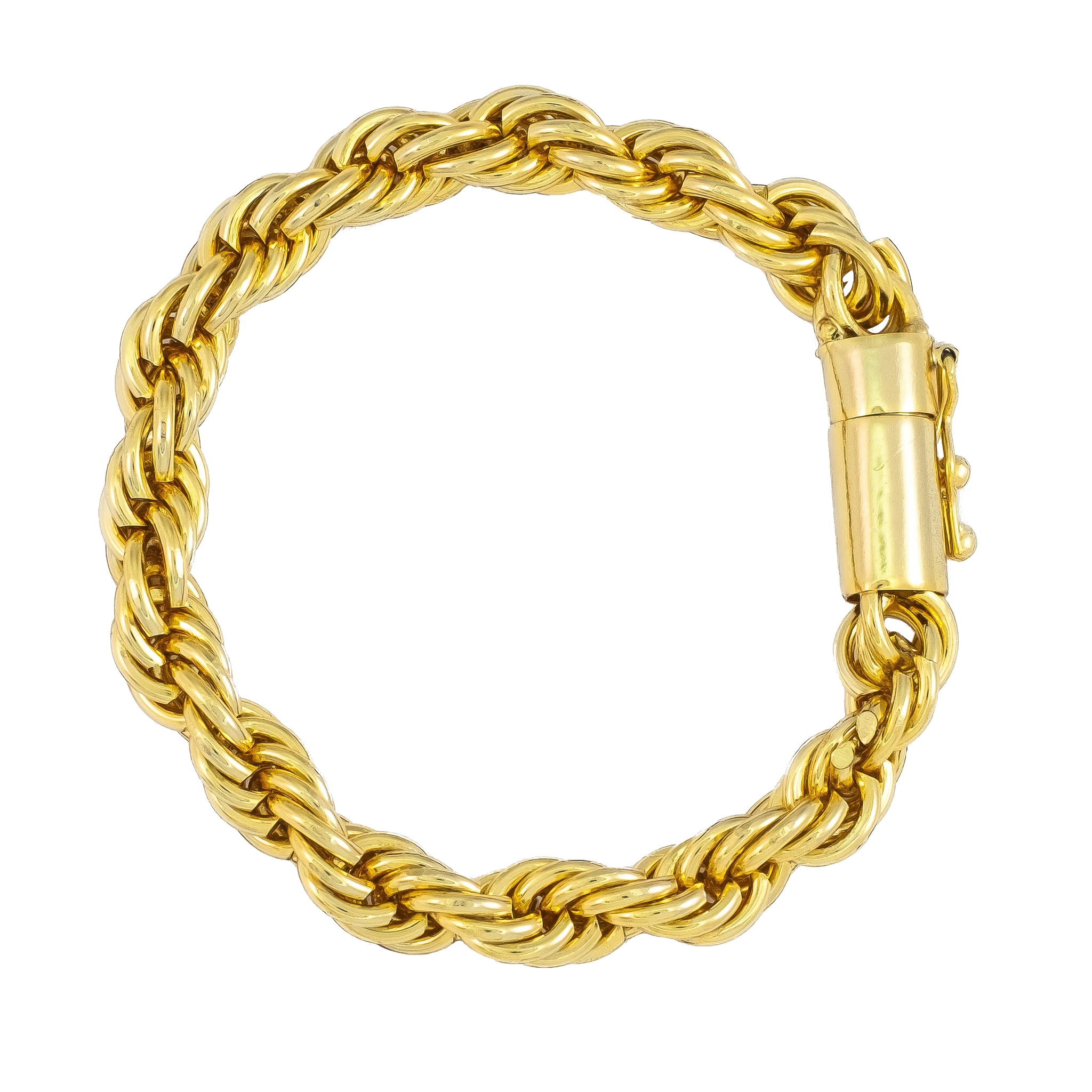 Pulseira Cordão Baiano (8mm) Banhada a Ouro 18K