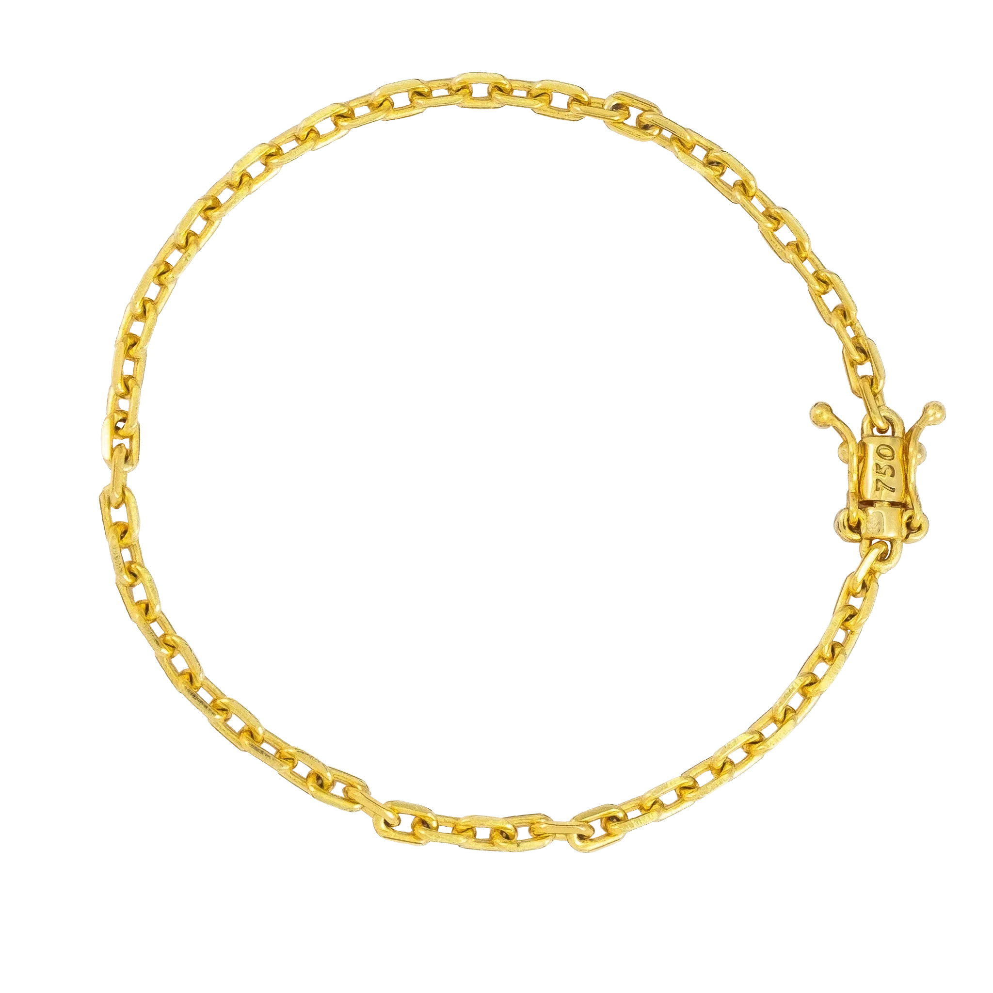 Pulseira Cadeado (3mm) Banhado a Ouro 18K