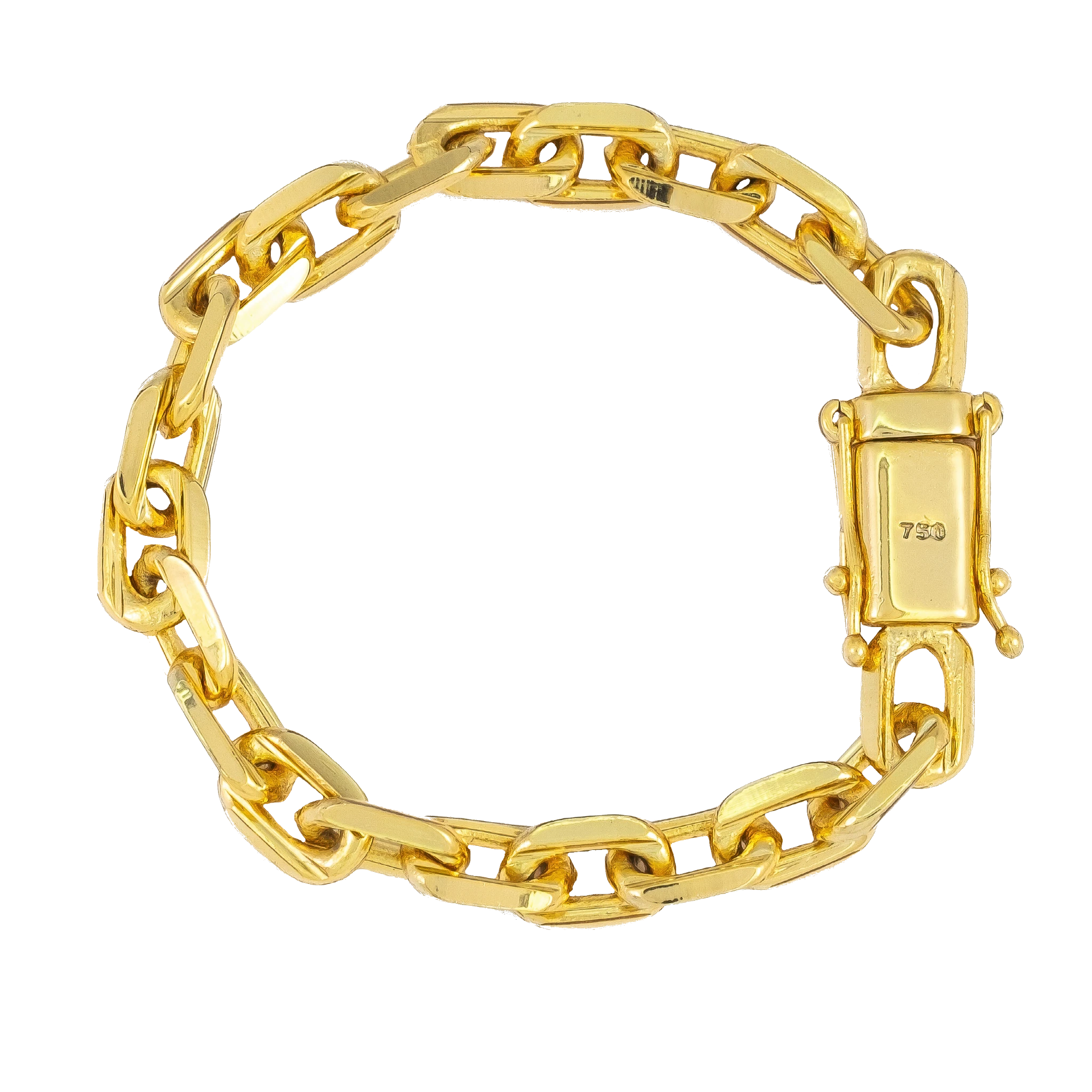Pulseira Cadeado (9mm) Banhada a Ouro 18K