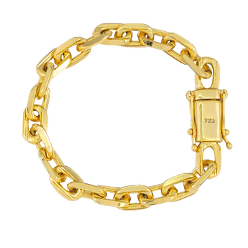 Pulseira Cadeado (9mm) Banhada a Ouro 18K