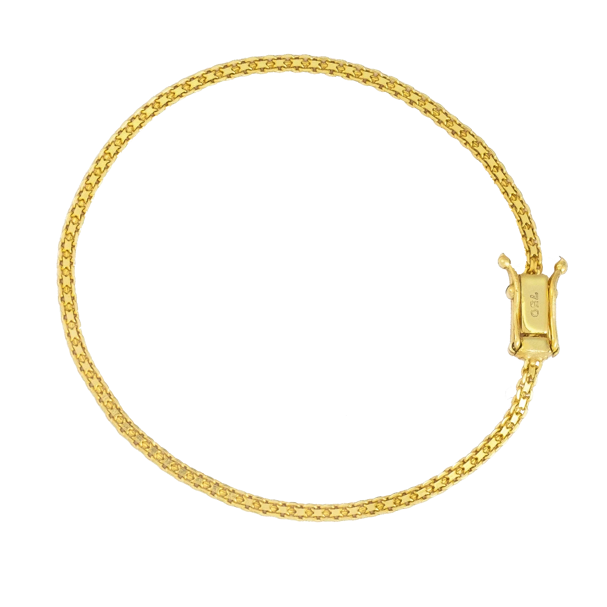 Pulseira Cadeado Duplo 3mm Banhado a Ouro 18K