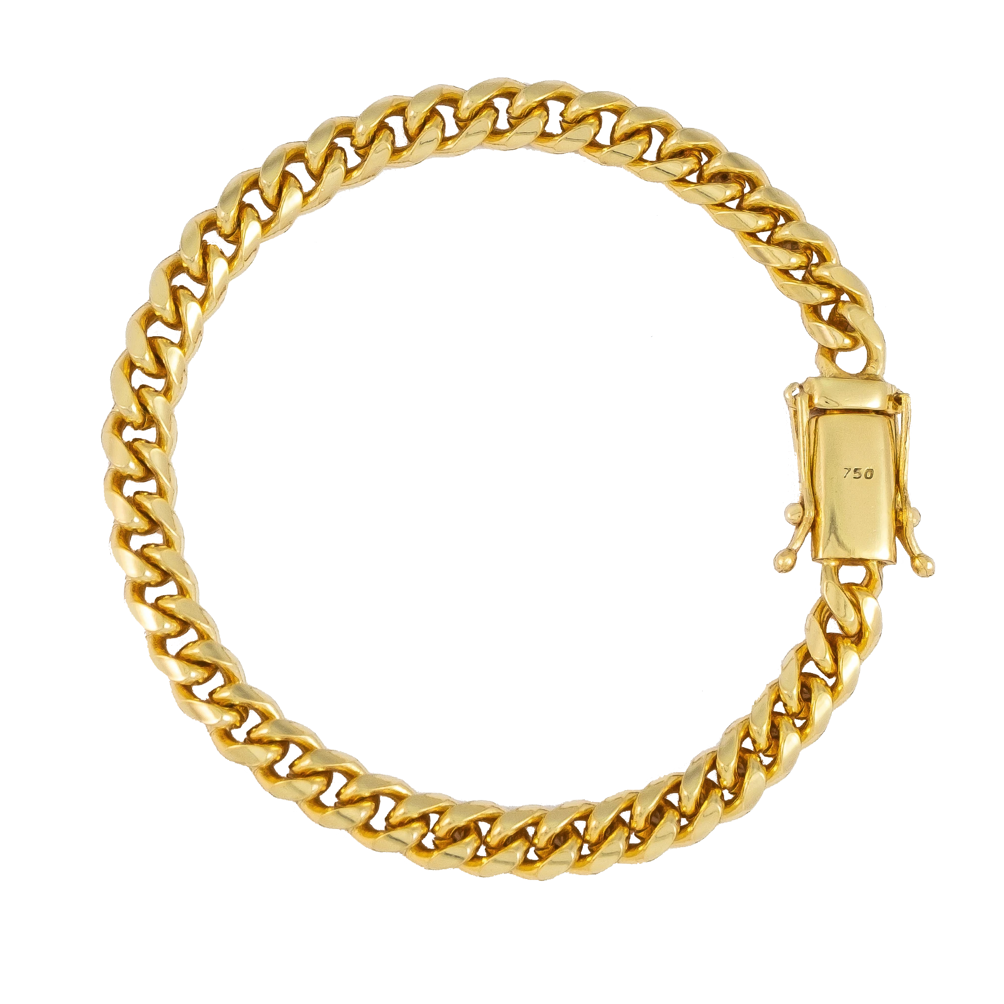 Pulseira Cuban (6.5mm) Banhada a Ouro 18K