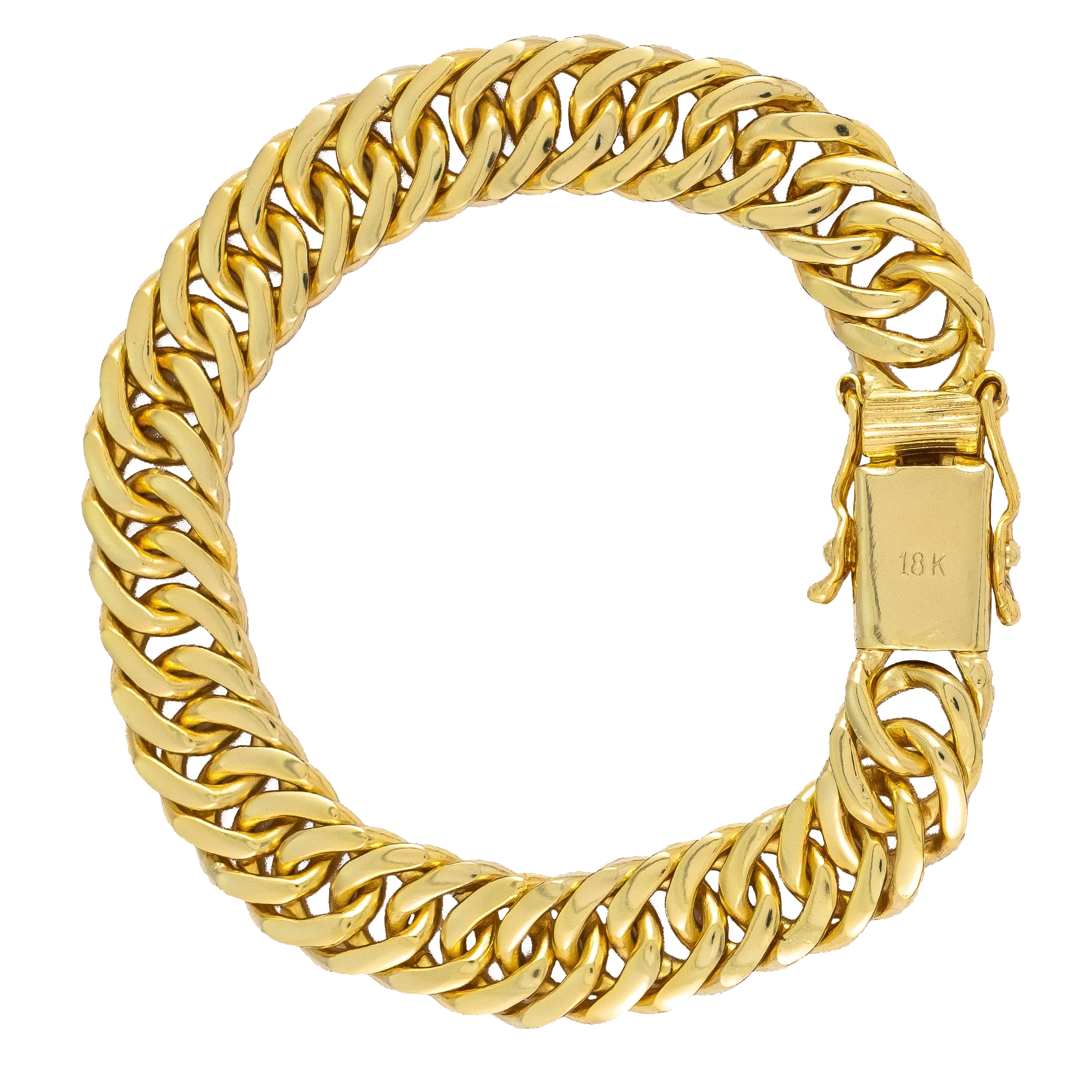 Pulseira Grumet Dupla (13mm) Banhada a Ouro 18K