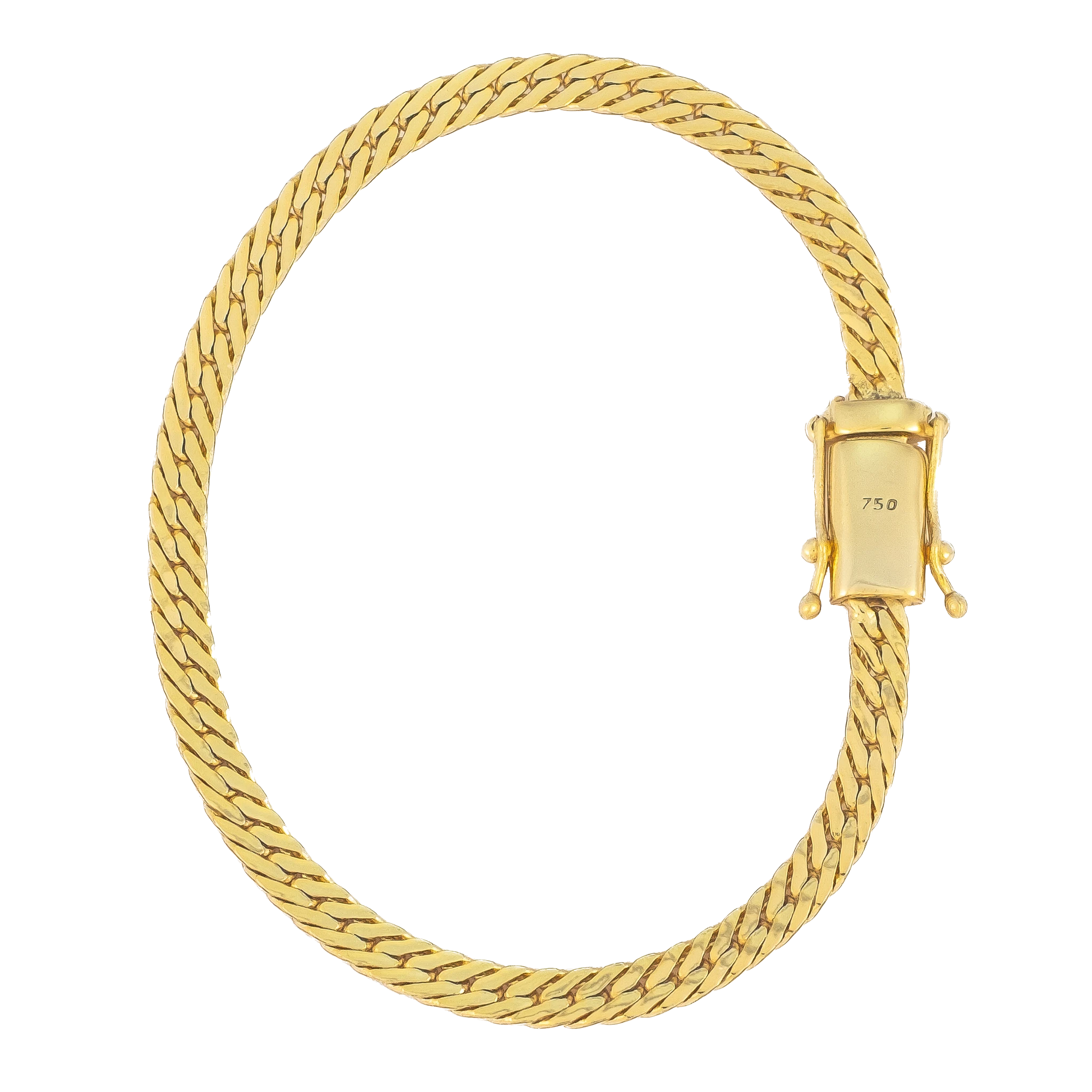Pulseira Grumet Flat (4mm) Banhada a Ouro 18K