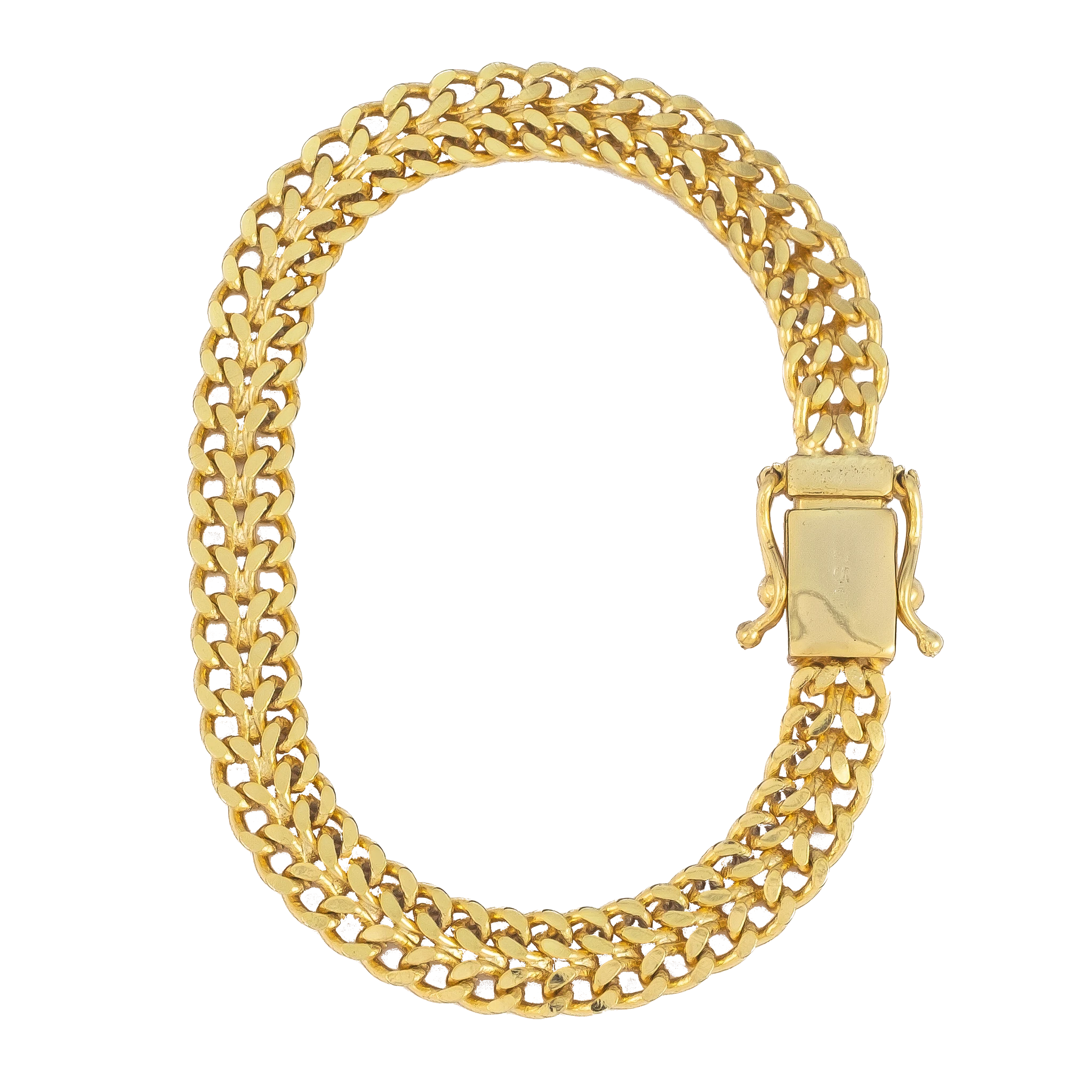 KIT Corrente + Pulseira Lacraia 7mm - Banhado a Ouro 18K 2