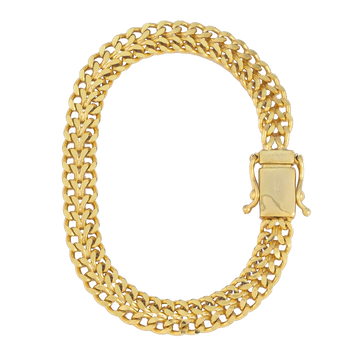 KIT Corrente + Pulseira Lacraia 7mm - Banhado a Ouro 18K 2