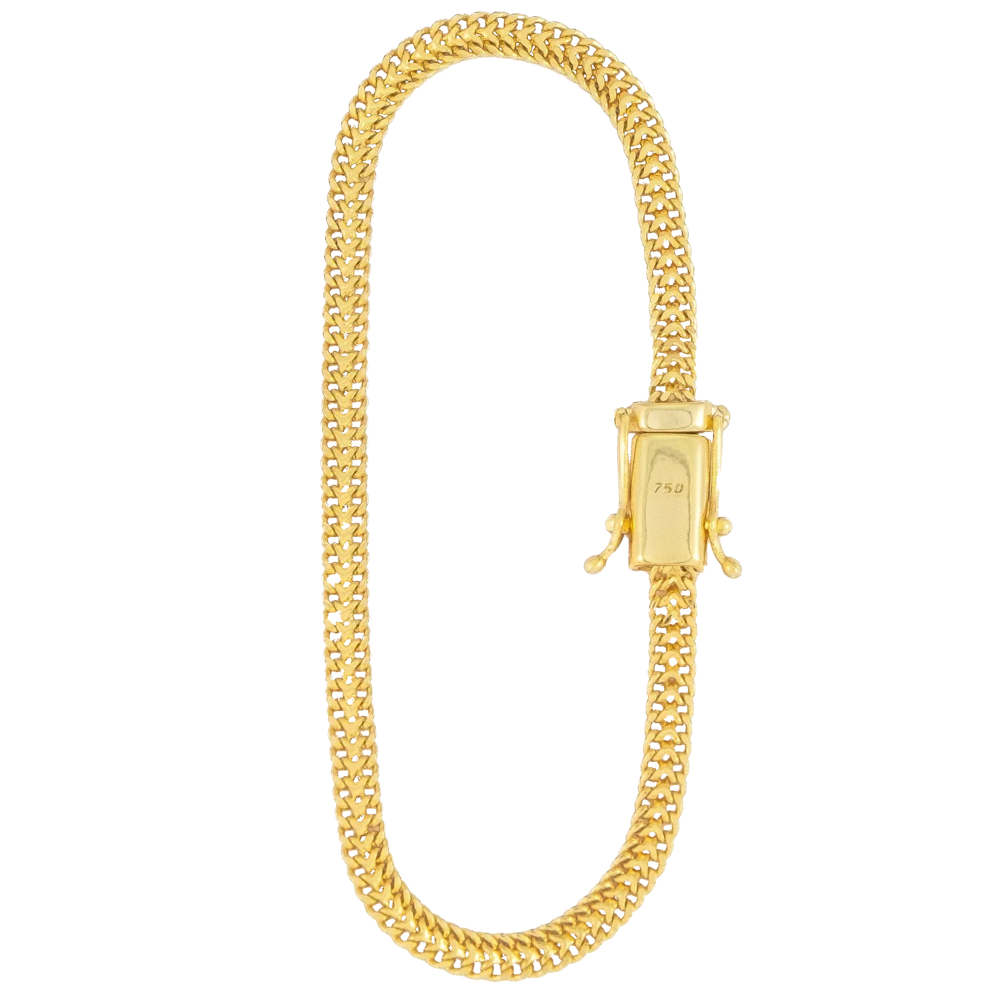 Pulseira Lacraia (4mm) Banhado a Ouro 18K