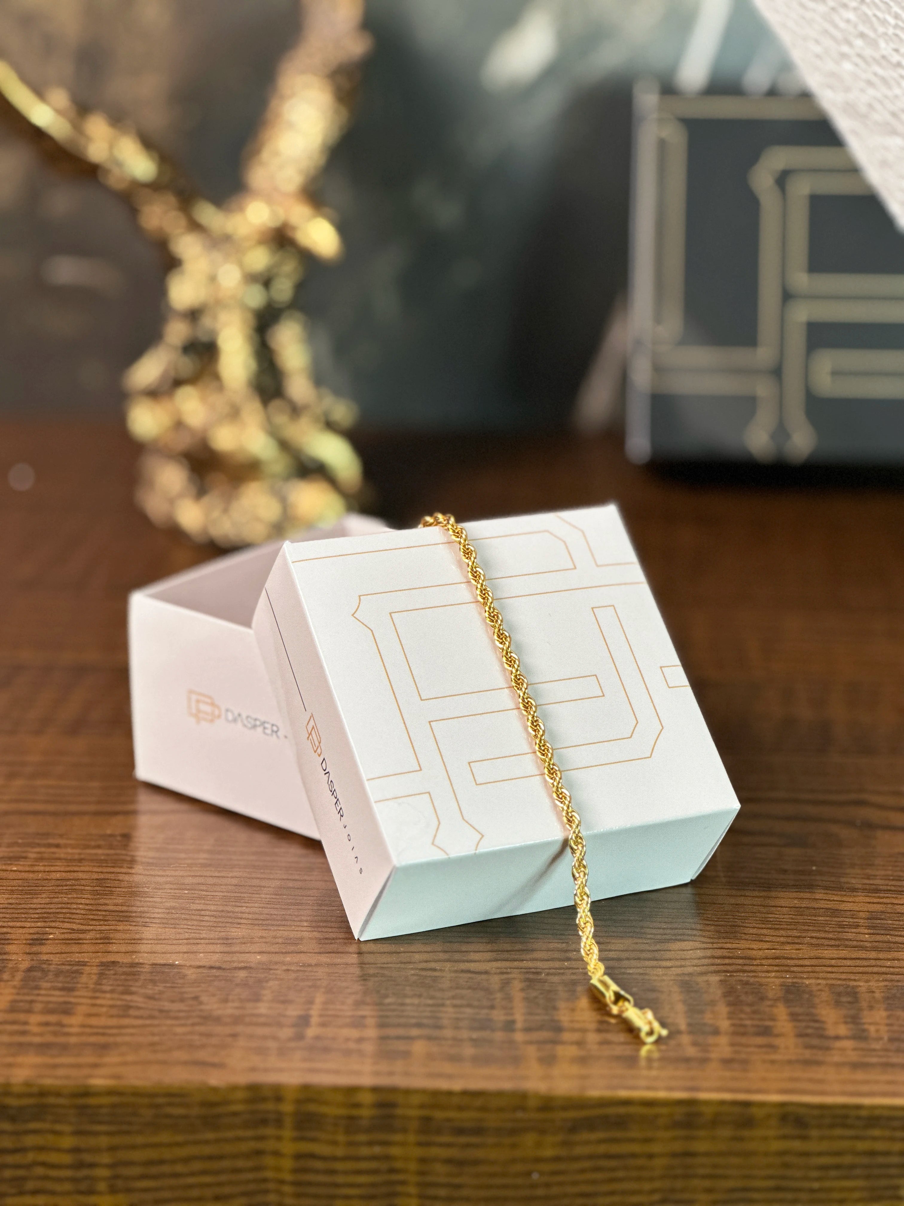 Pulseira Cordão Baiano (4mm) Banhado a Ouro 18K