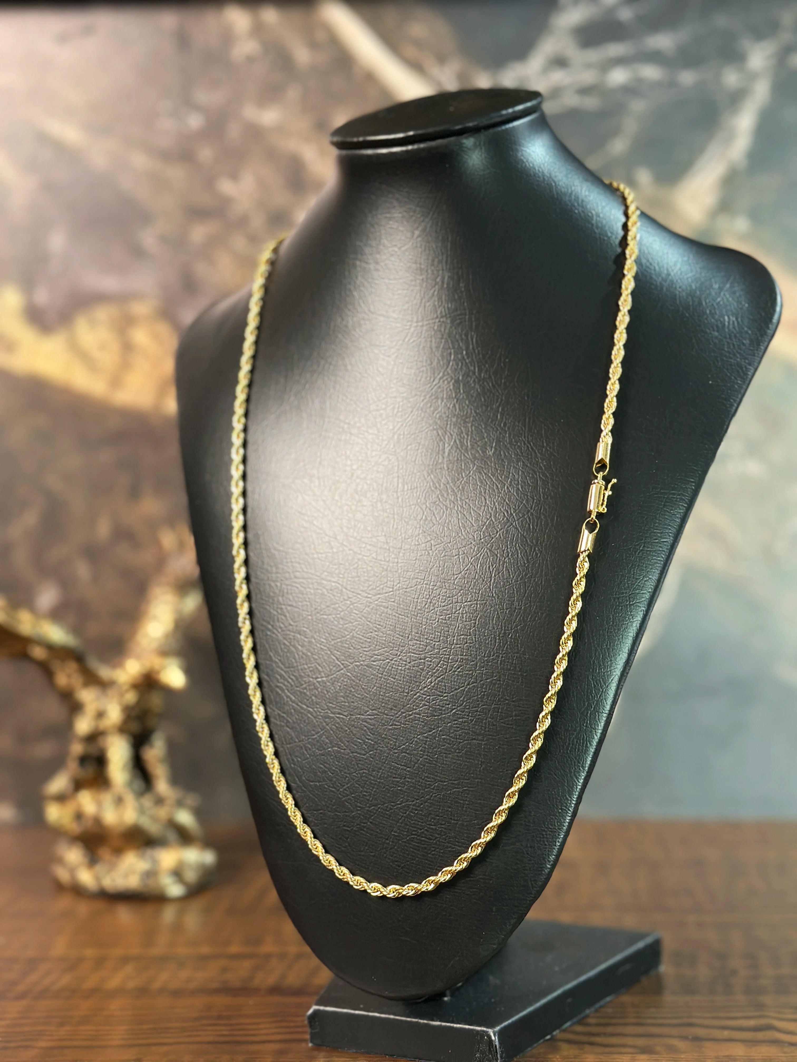 Corrente Cordão Baiano (4mm) Banhado a Ouro 18K