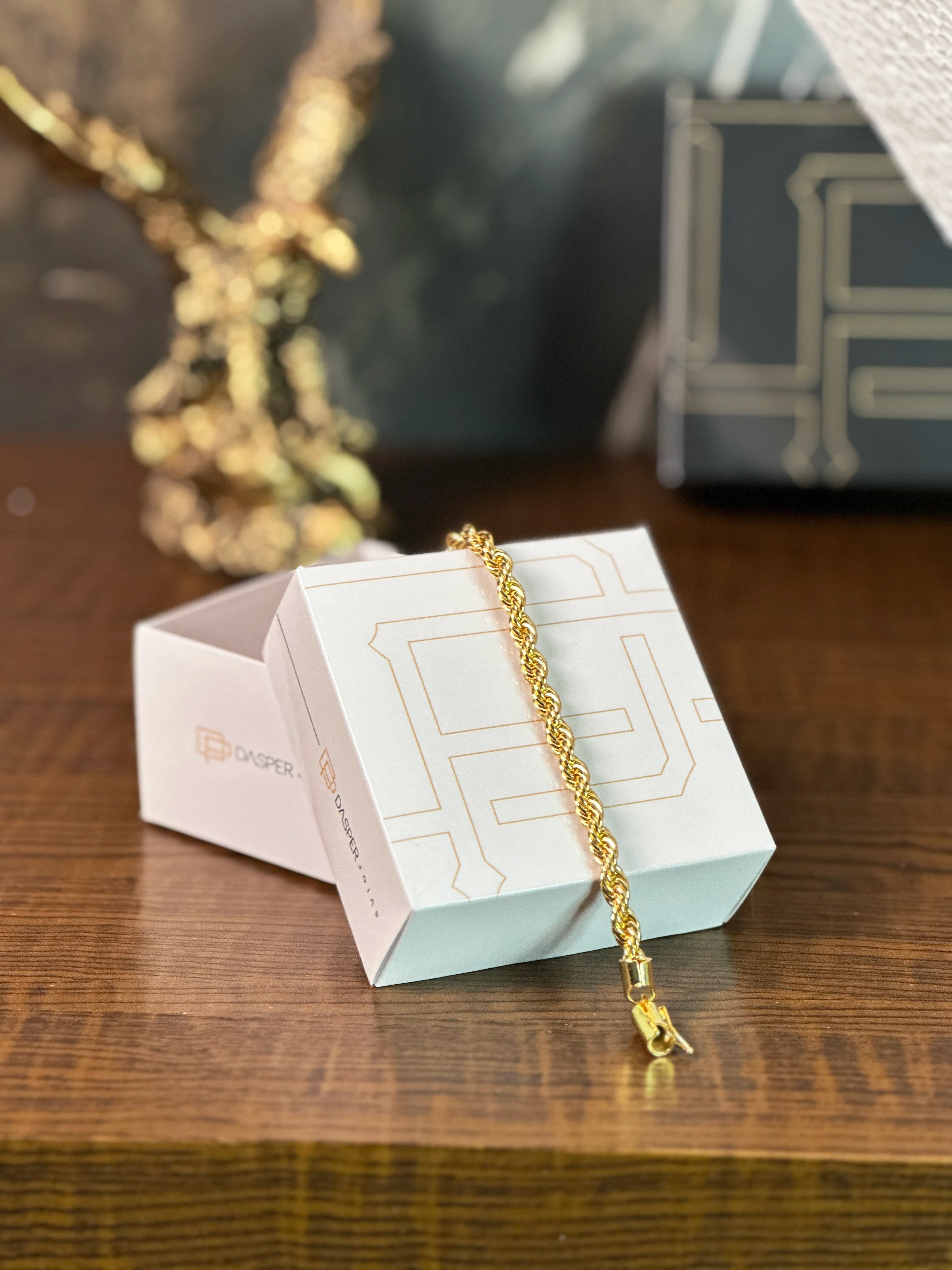 KIT Corrente + Pulseira Cordão Baiano 6mm - Banhado a Ouro 18K