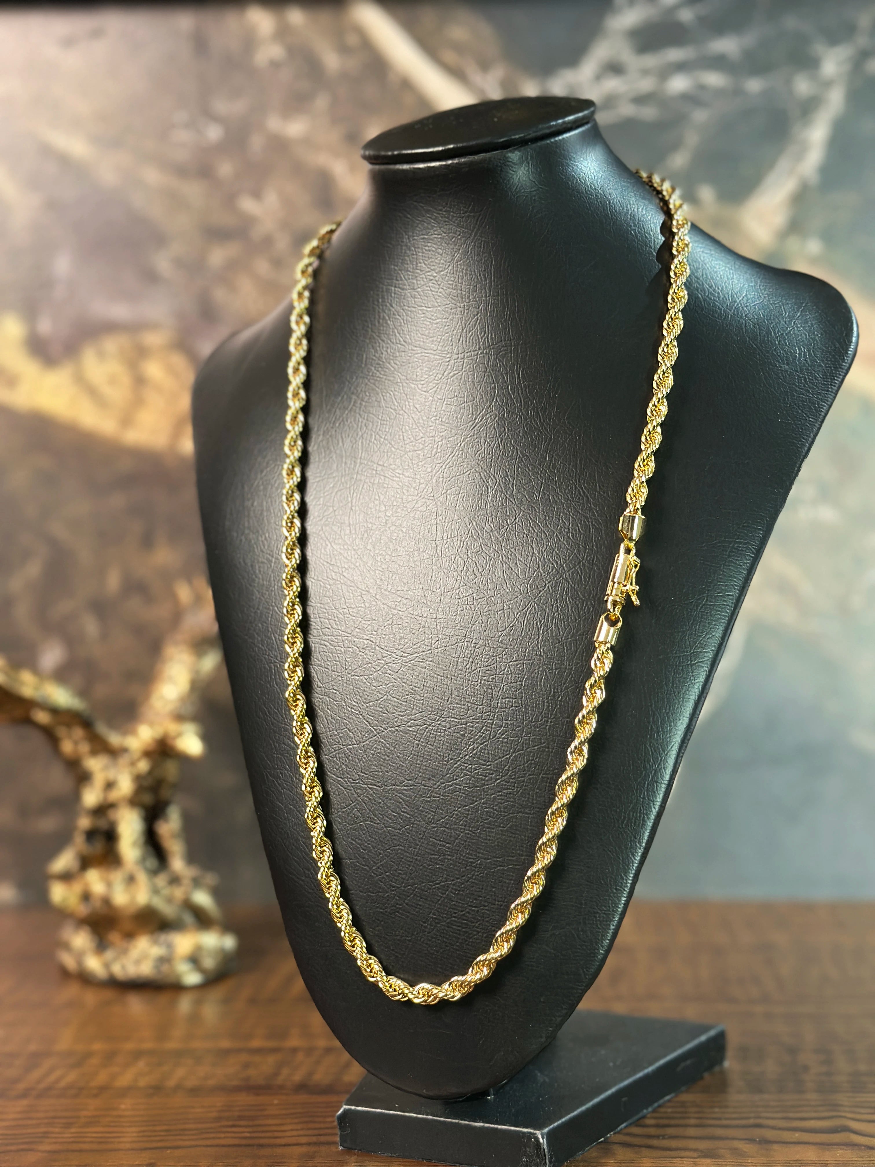 Corrente Cordão Baiano (6mm) Banhada a Ouro 18K
