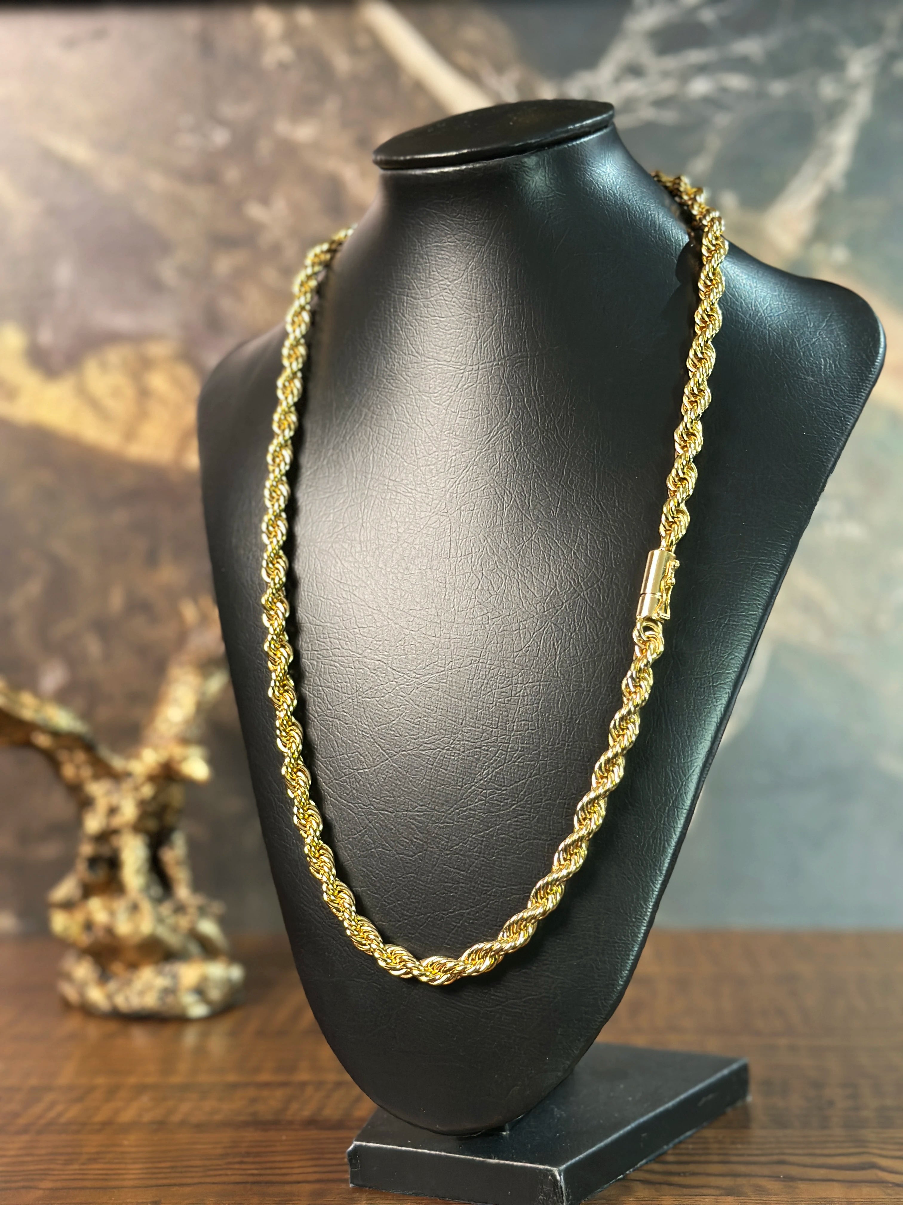 Corrente Cordão Baiano (8mm) Banhada a Ouro 18K