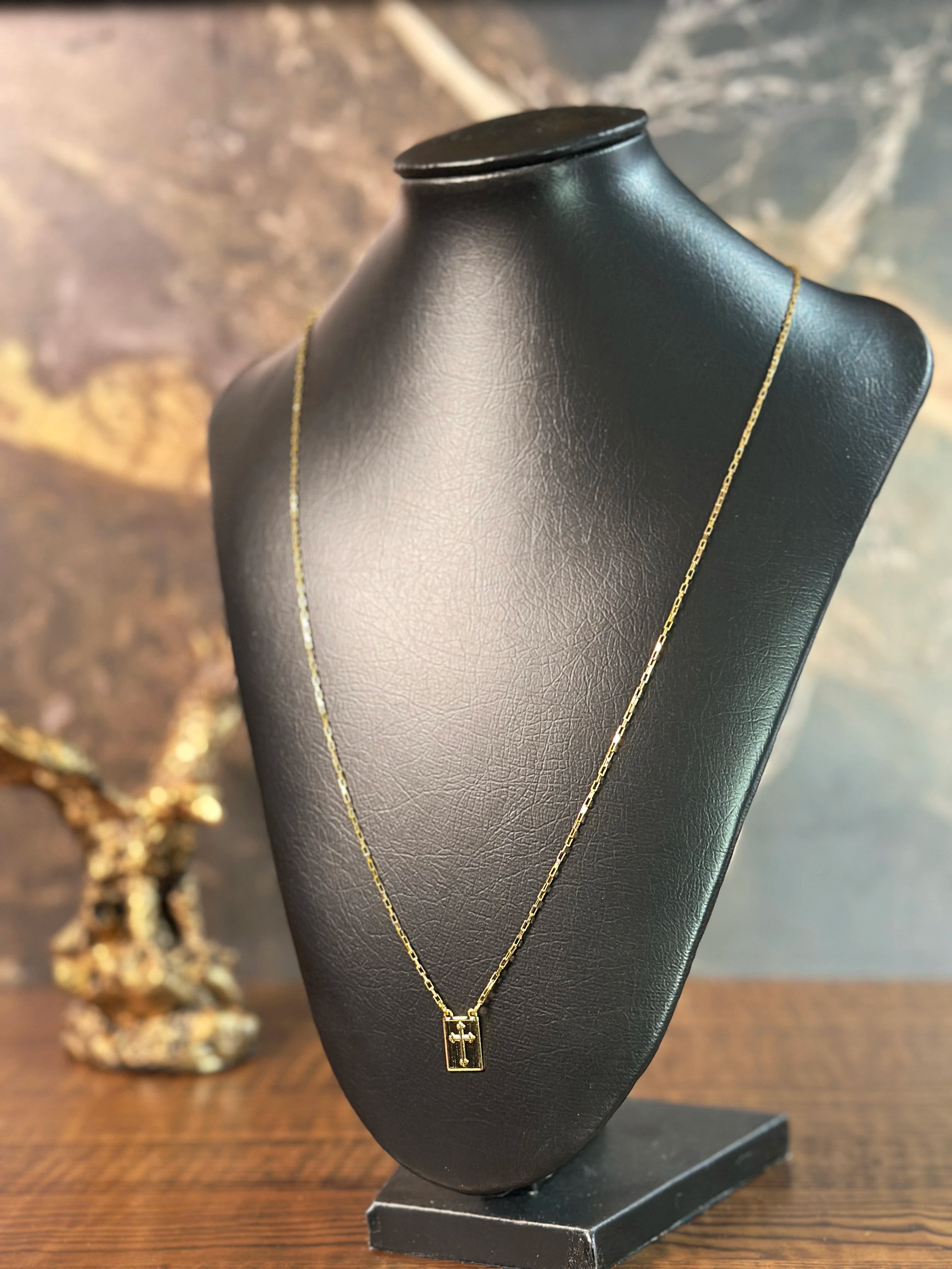 Escapulário Cruz - Banhado a Ouro 18K