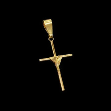 Pingente Cruz Fio M (até 6mm) - Banhado a Ouro 18K