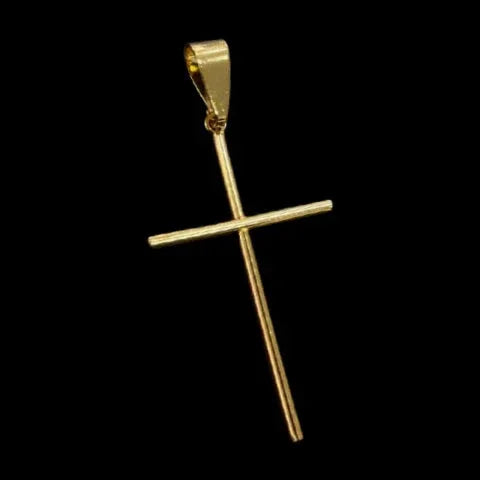 Pingente Cruz Lisa G (até 10mm) - Banhado a Ouro 18K