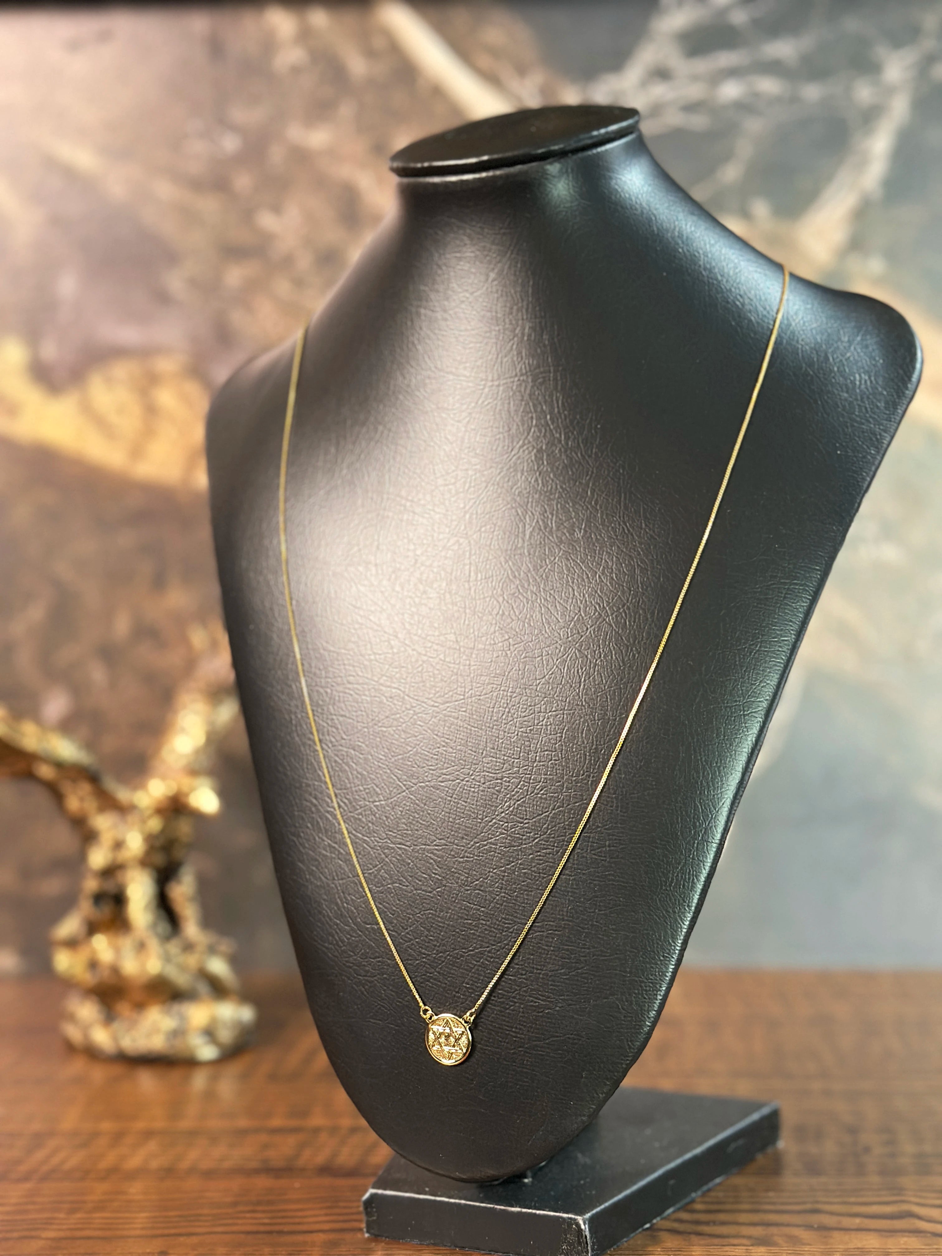 Escapulário Estrela de Davi - Banhado a Ouro 18K