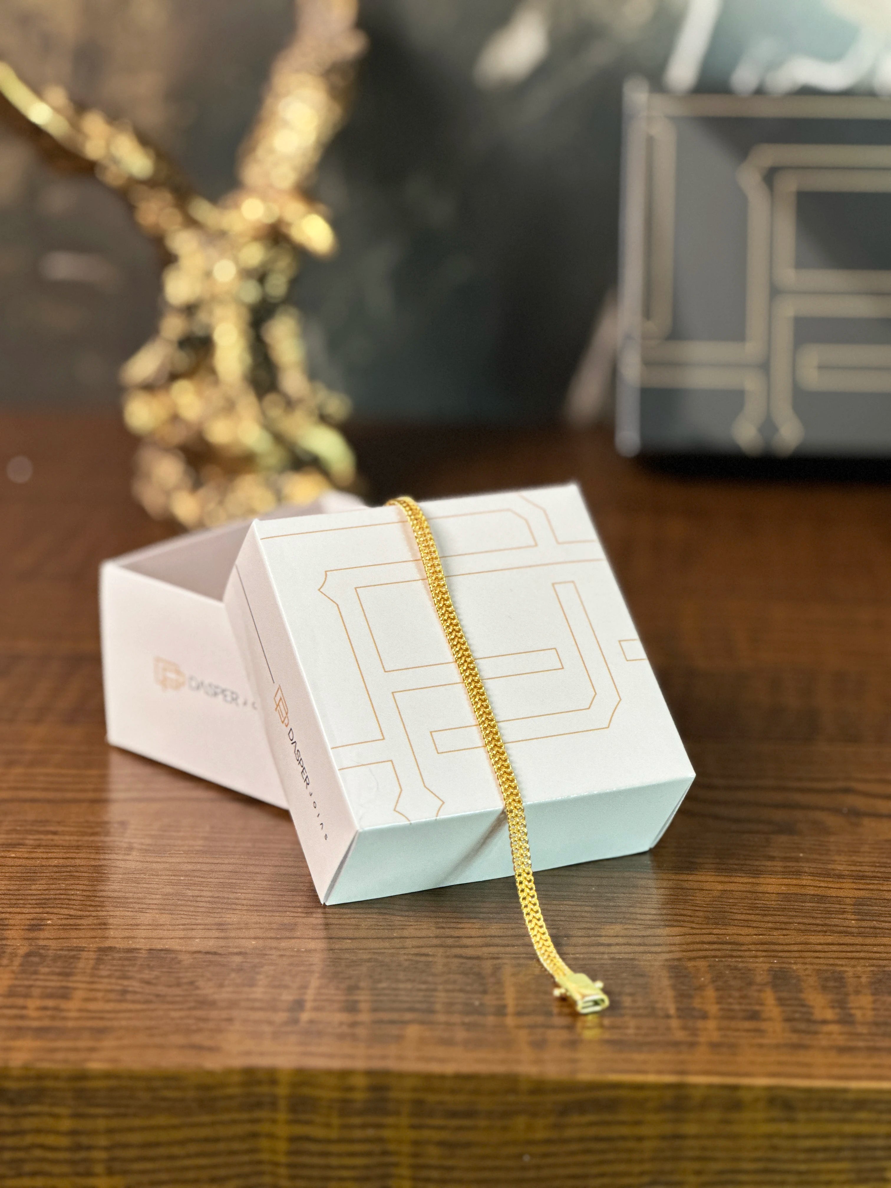 Pulseira Lacraia (4mm) Banhado a Ouro 18K